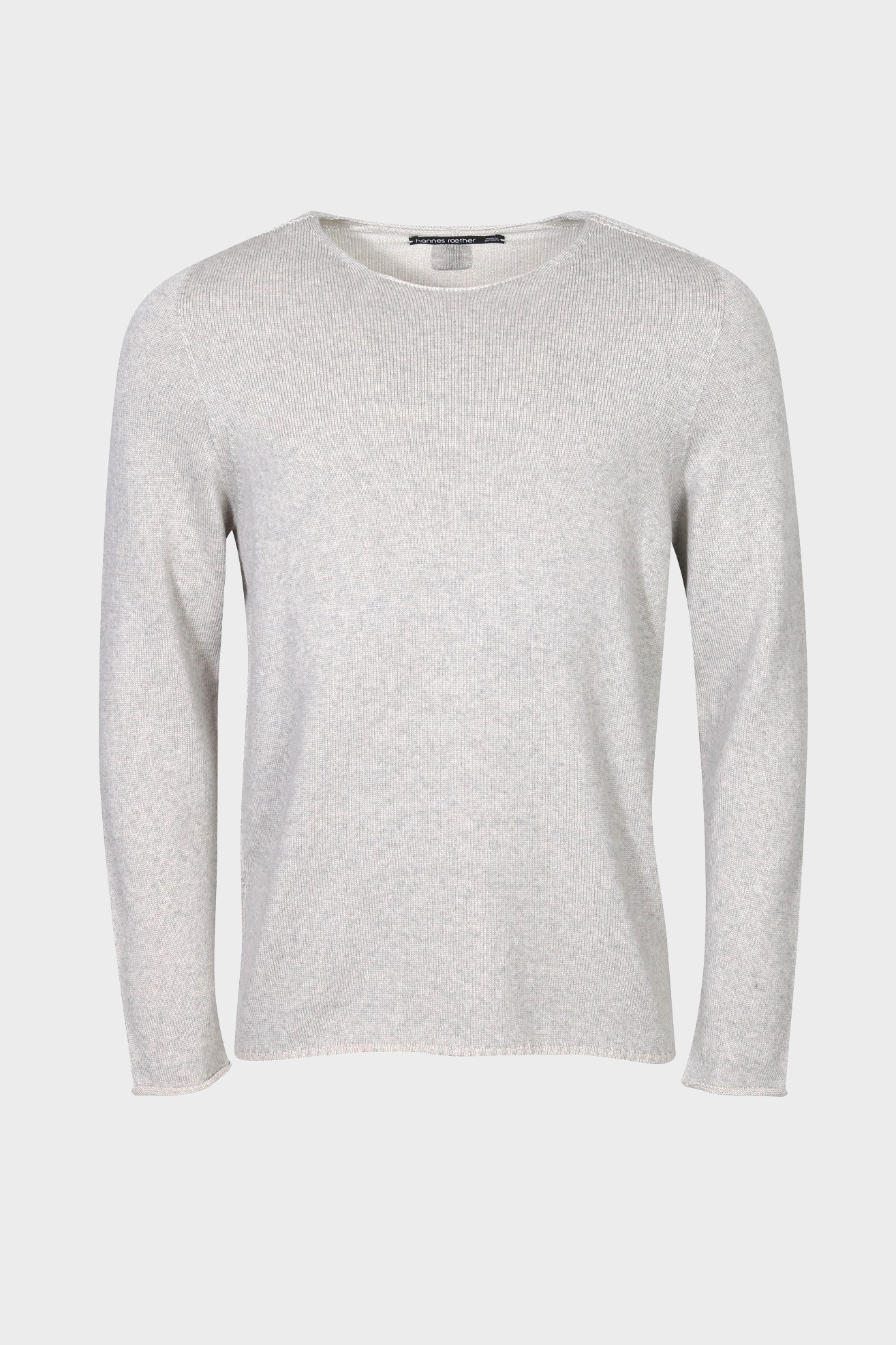 HANNES ROETHER Light Knit Pullover in Light Grey