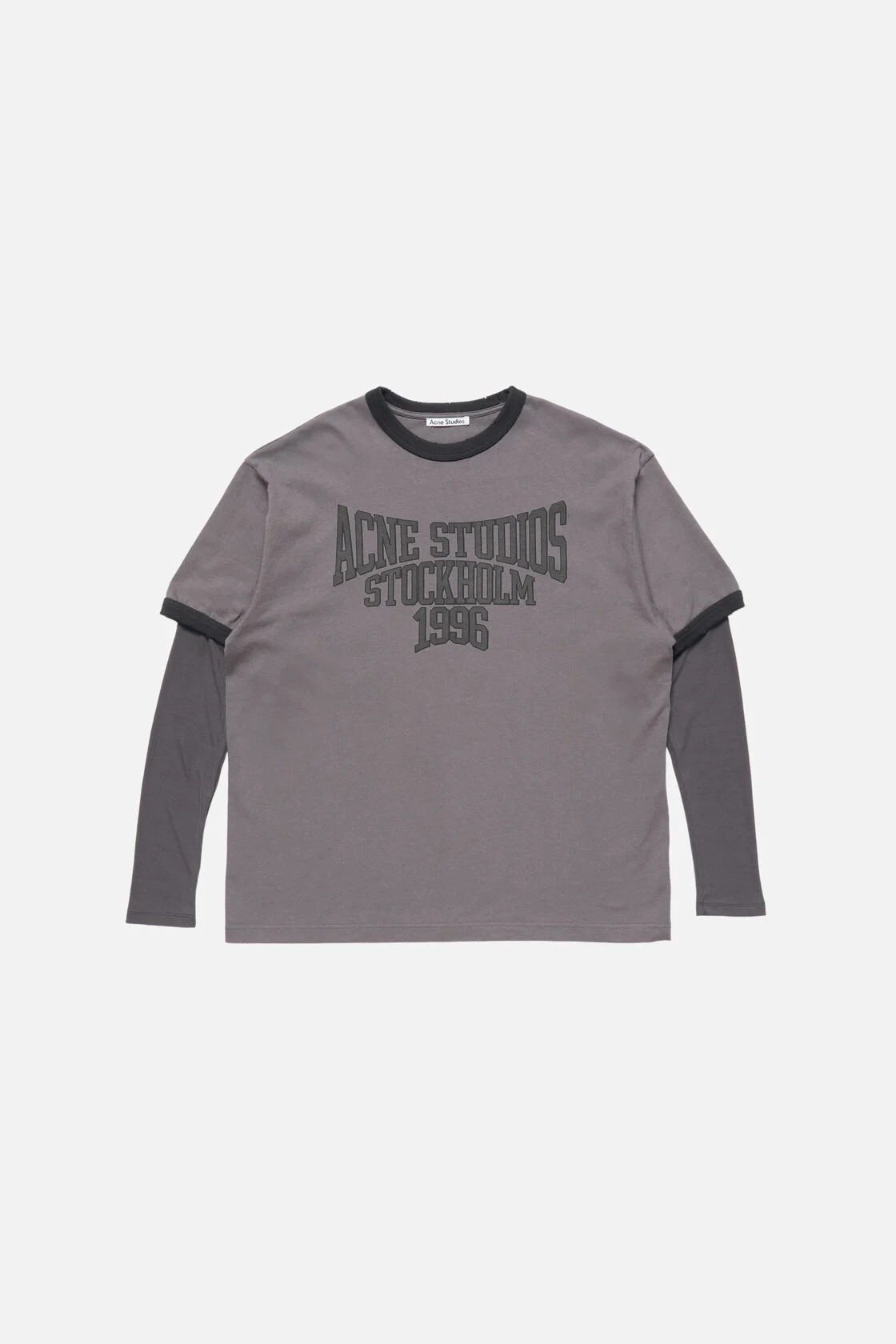 ACNE STUDIOS Printed Longsleeve in Purple Grey
