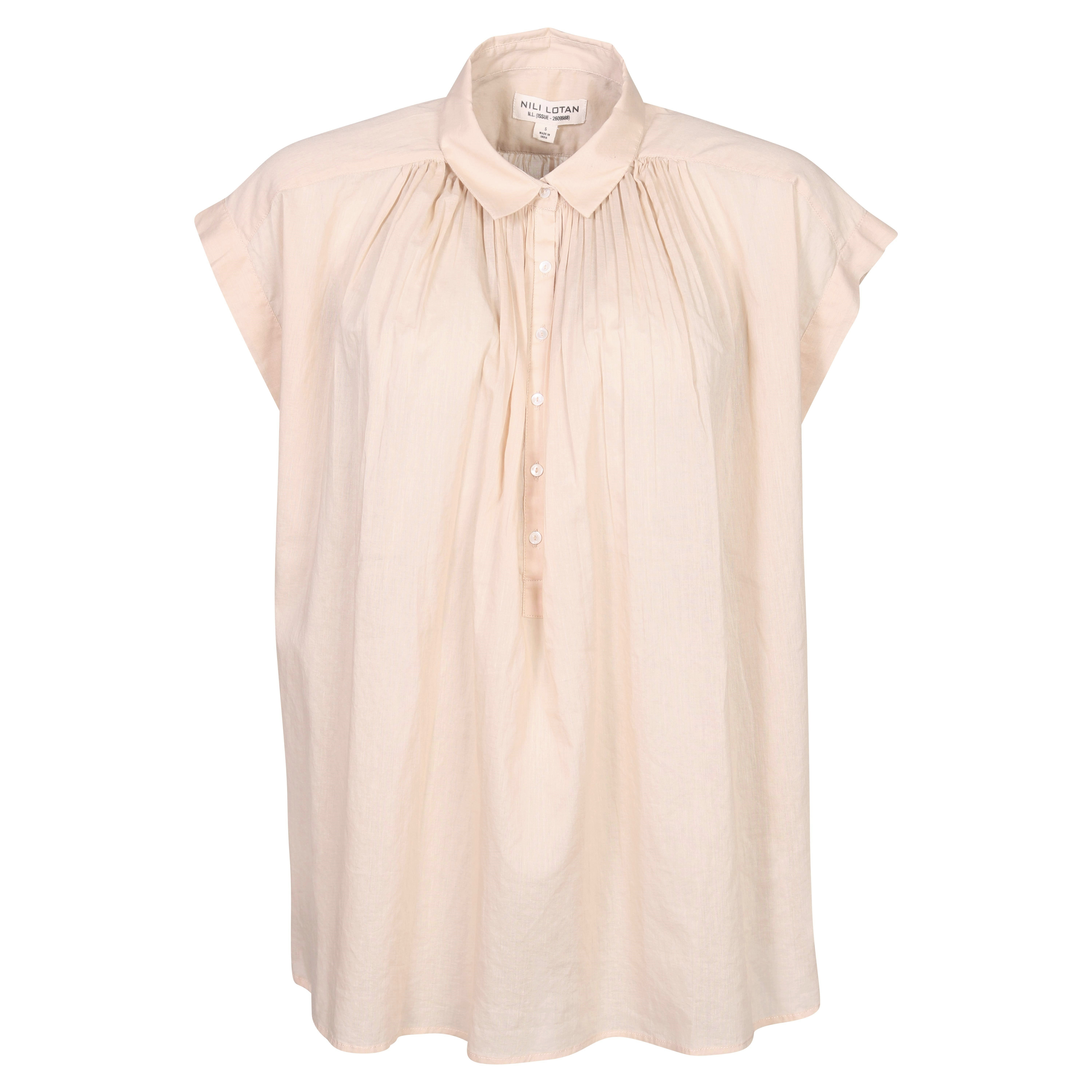 Nili Lotan Cotton Voile Blouse Normandy Camel/Barley