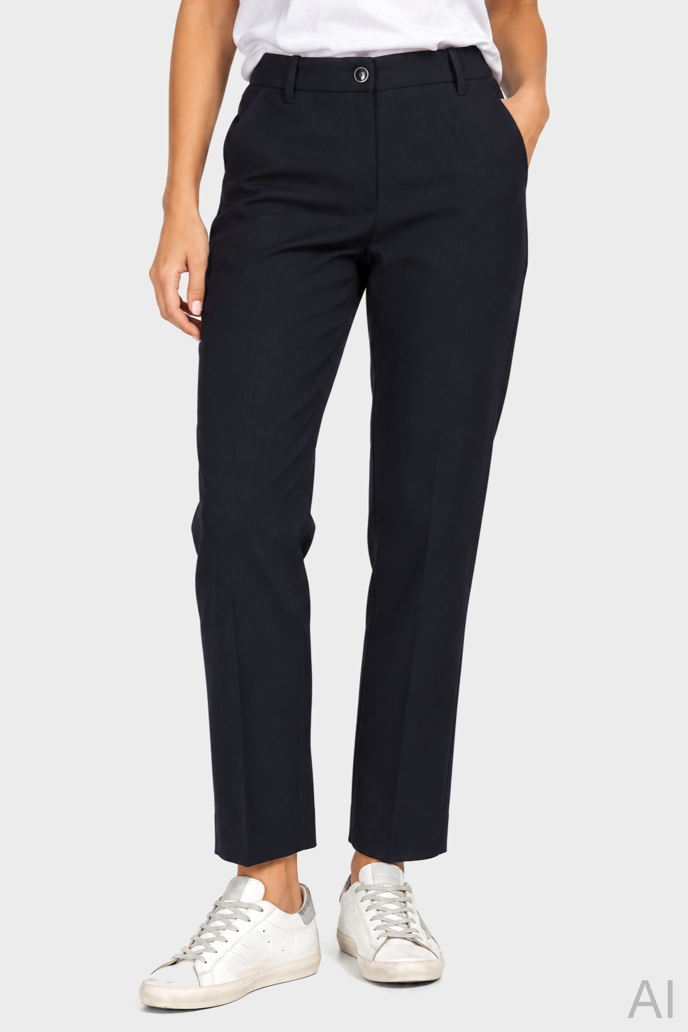 NINE:INTHE:MORNING Magda Wool Pant in Navy