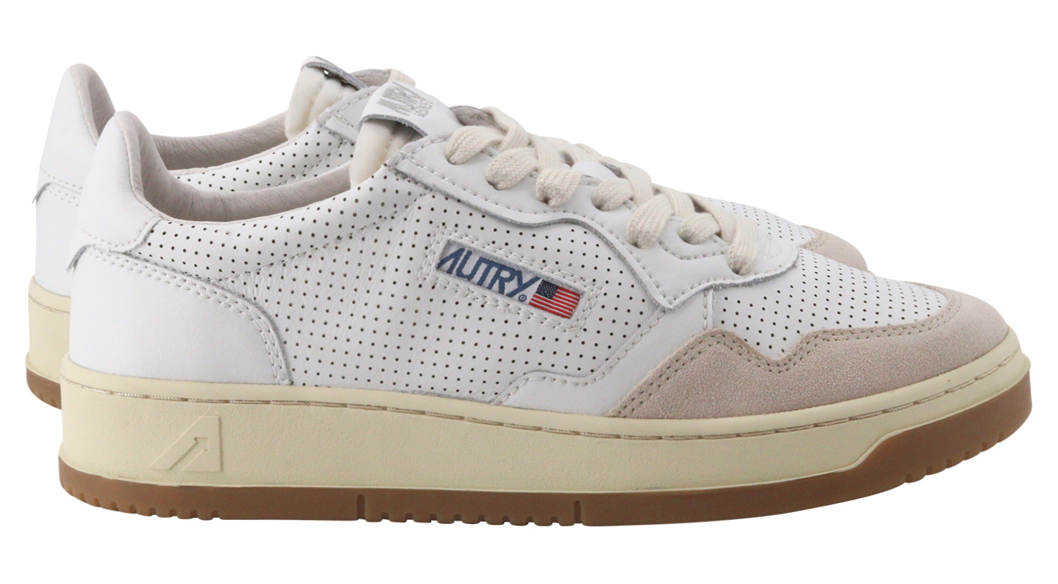 Autry Action Shoes Vintage Sneaker Suede/Toe White/White