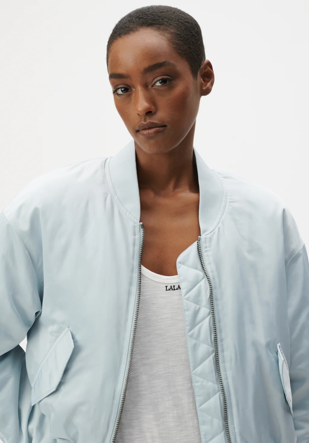 LALA BERLIN Bomber Jacket Jo in Sky XS