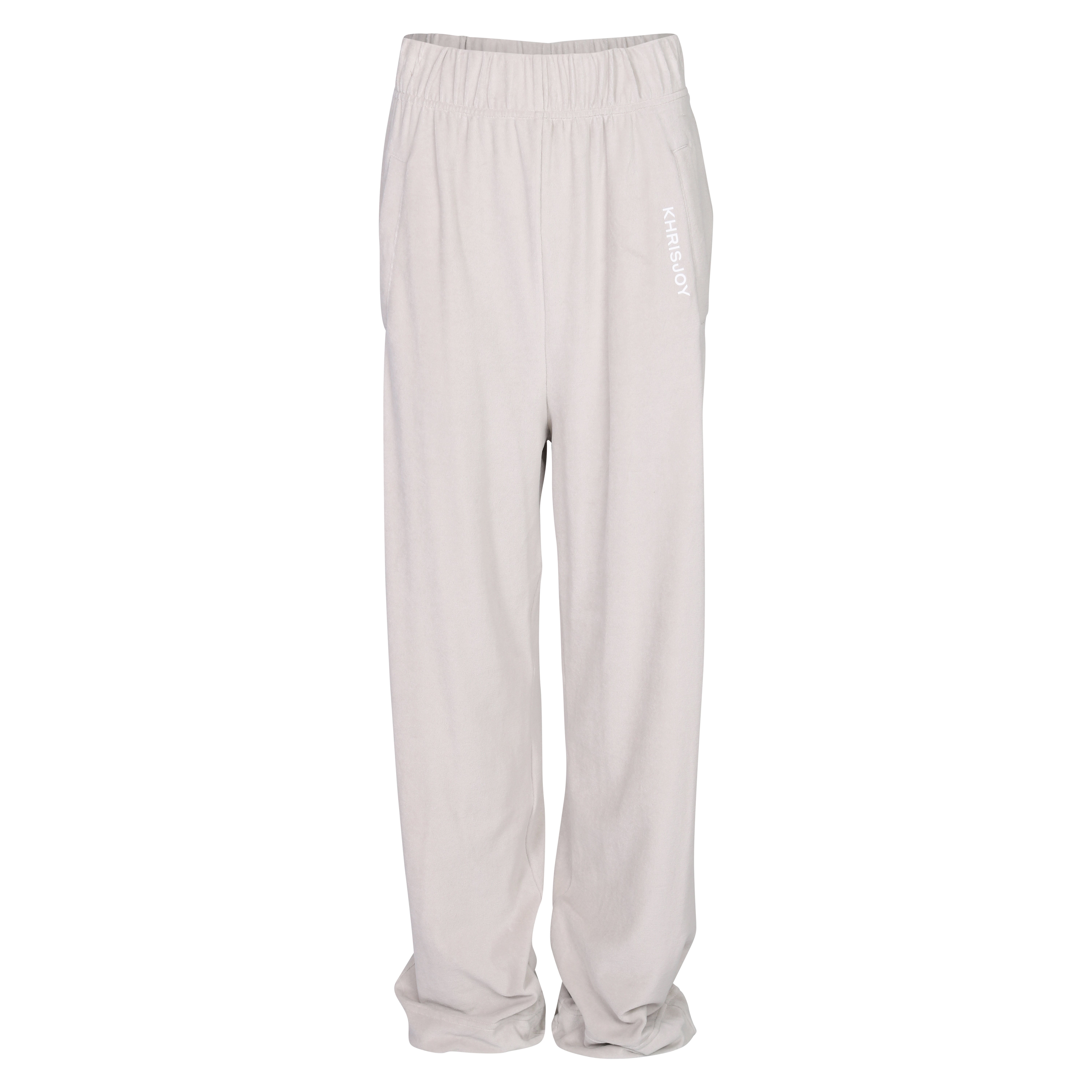 Khrisjoy Velour Tracksuit Pant in Oyster Grey