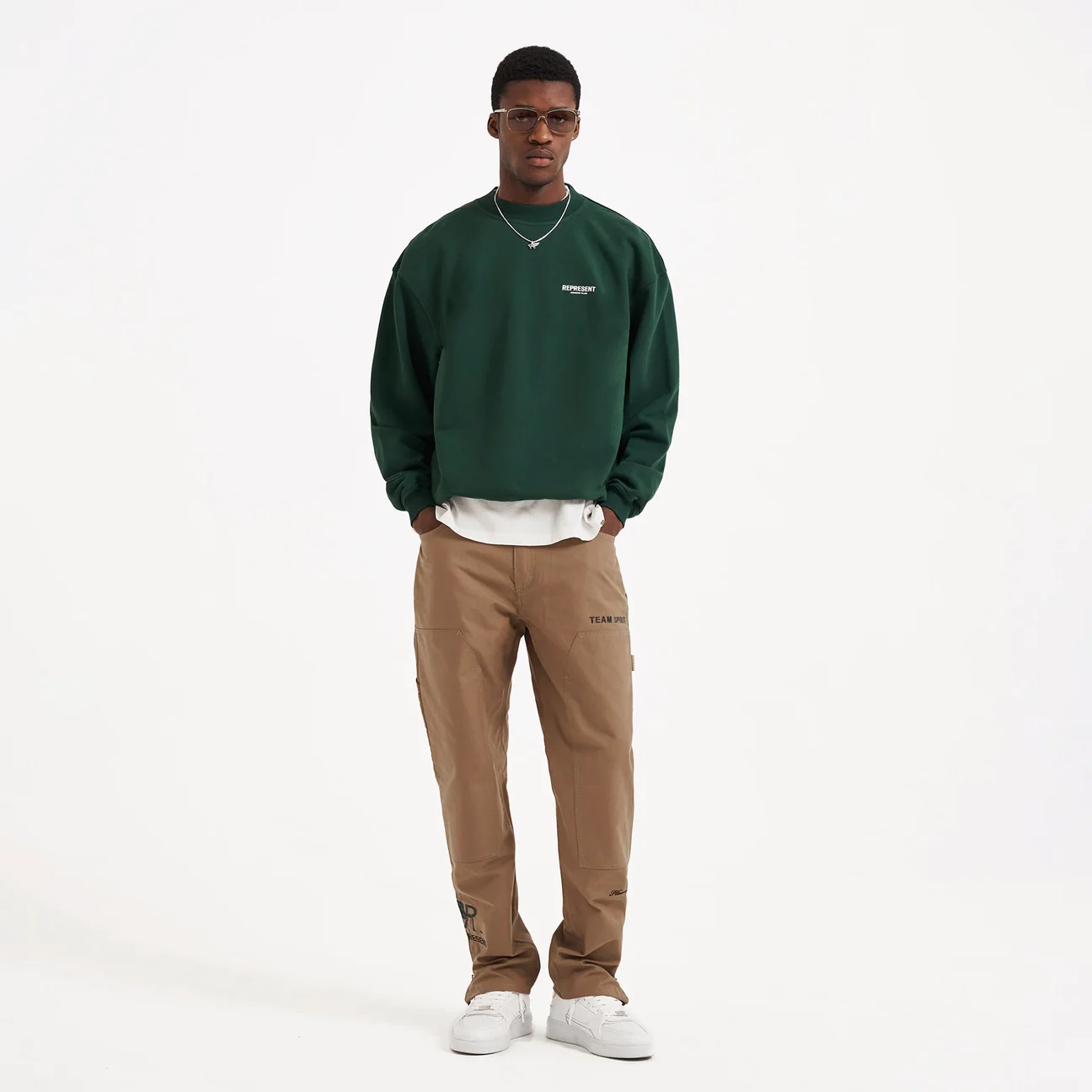 REPRESENT Owners Club Sweater in Racing Green XL