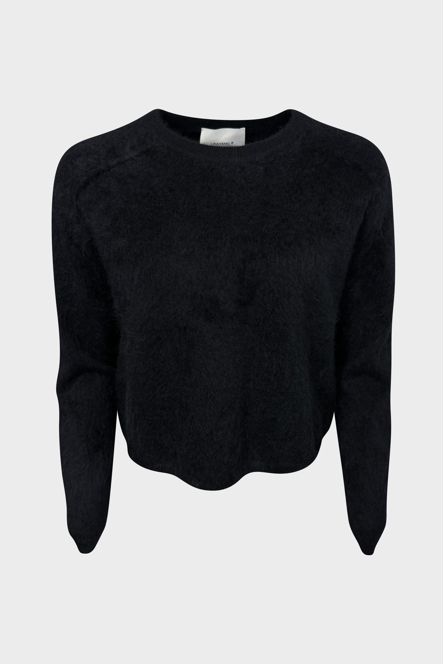 LISA YANG Brushed Cashmere Sweater in Black