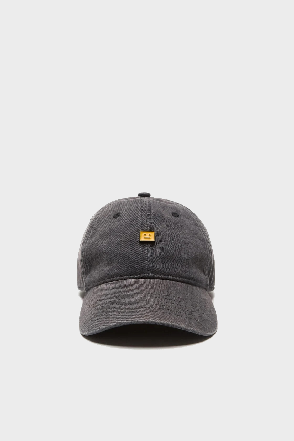ACNE STUDIOS Face Cap in Washed Black/Yellow