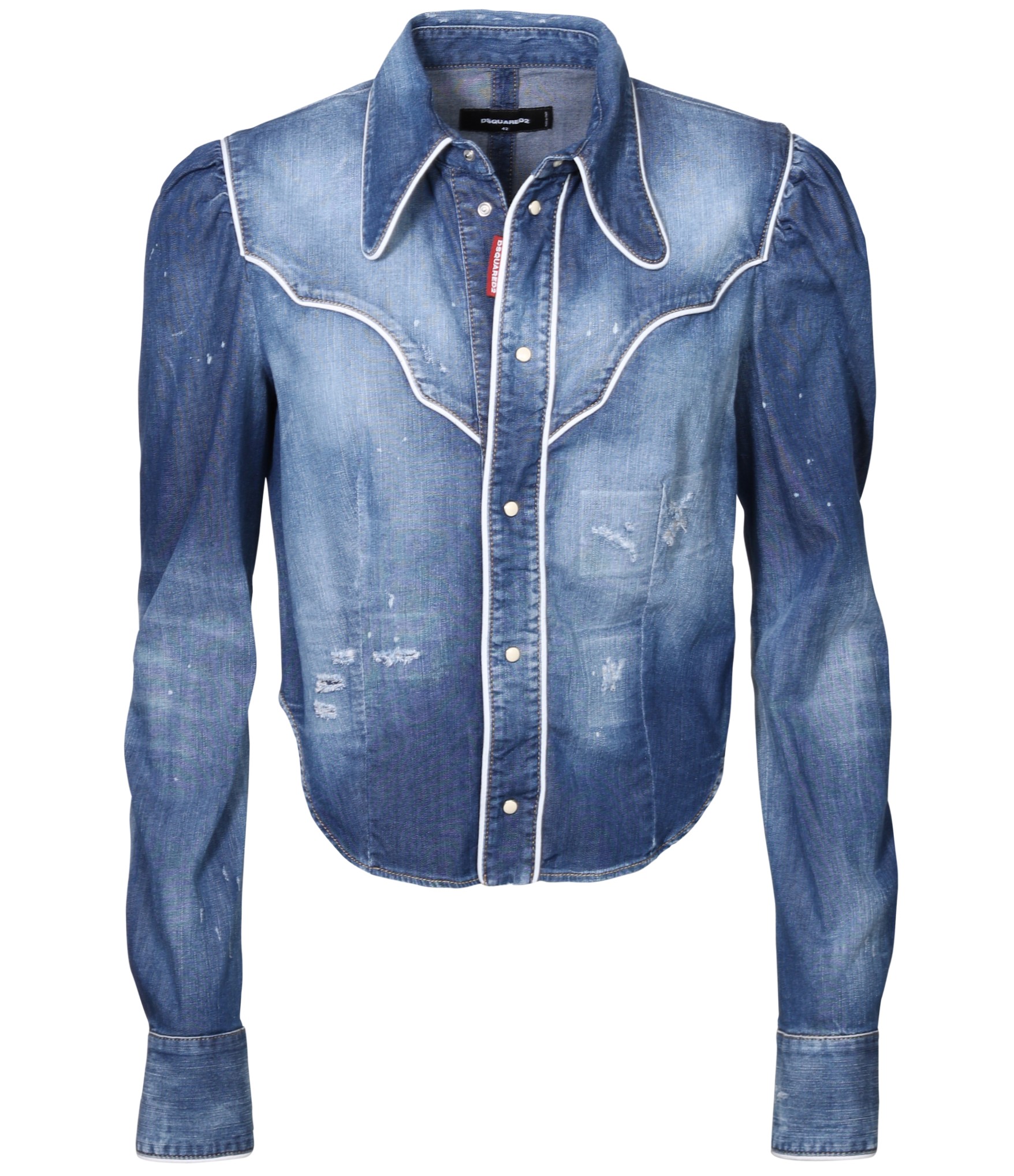 DSQUARED2 Cowboy Jeans Shirt in Washed Blue IT44 / DE38