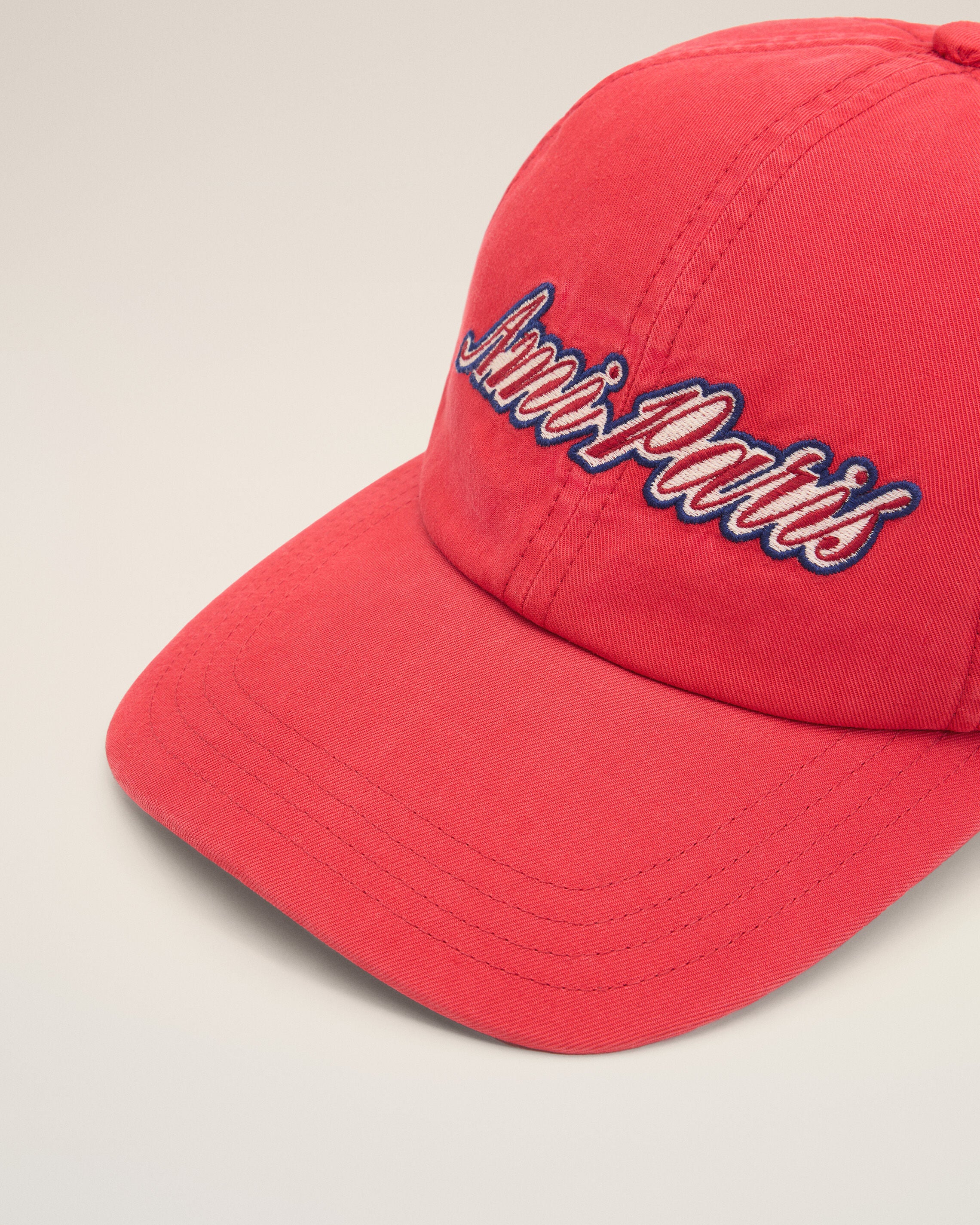 AMI PARIS Embroidery Cap in Ruby Red