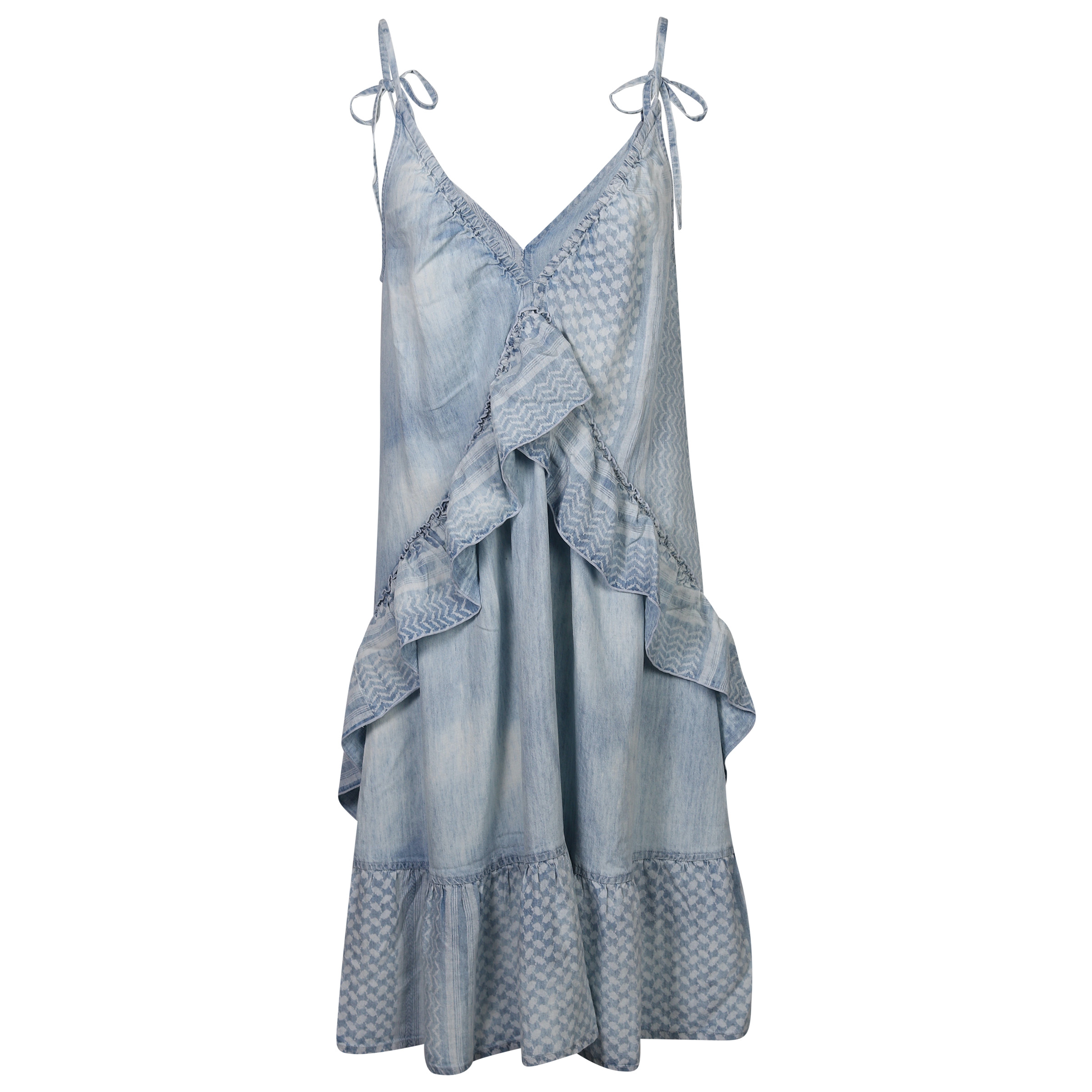 Lala Berlin Dress Djamila Blue Sunbleached Kufiya