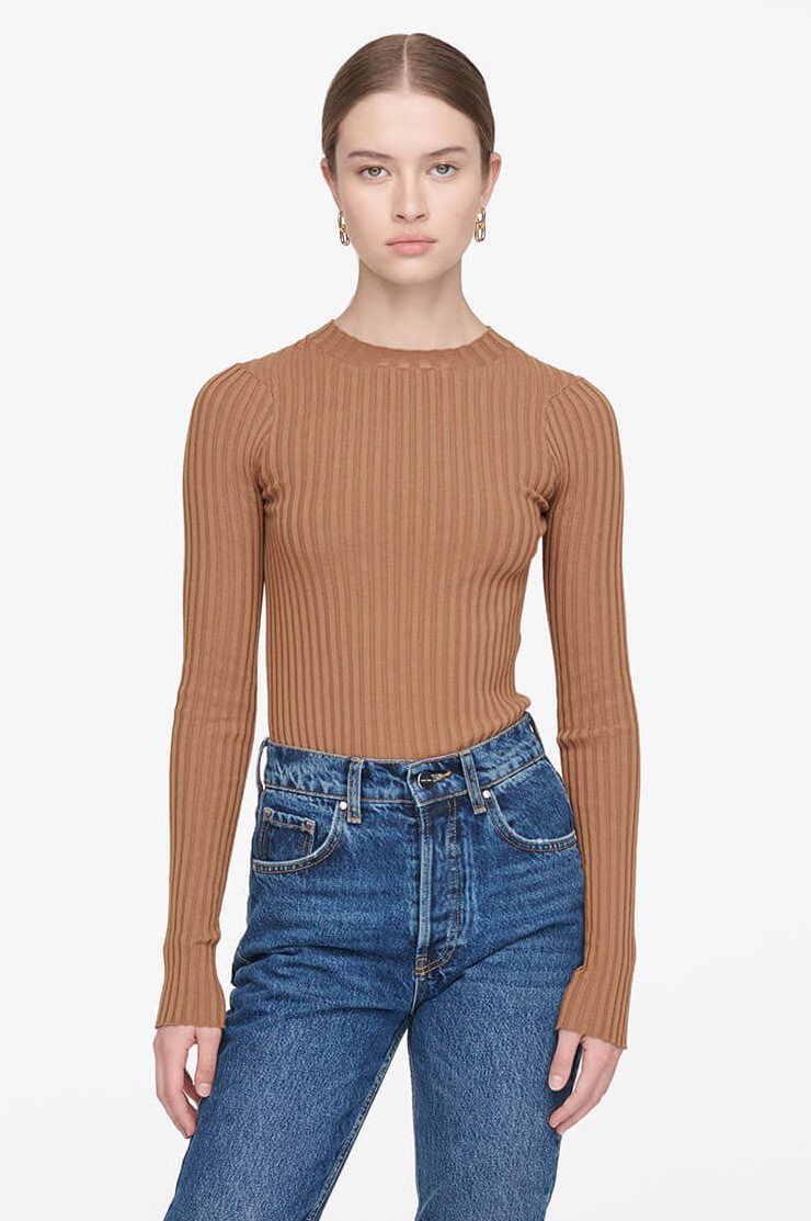 Anine Bing Cecily Longsleeve in Camel