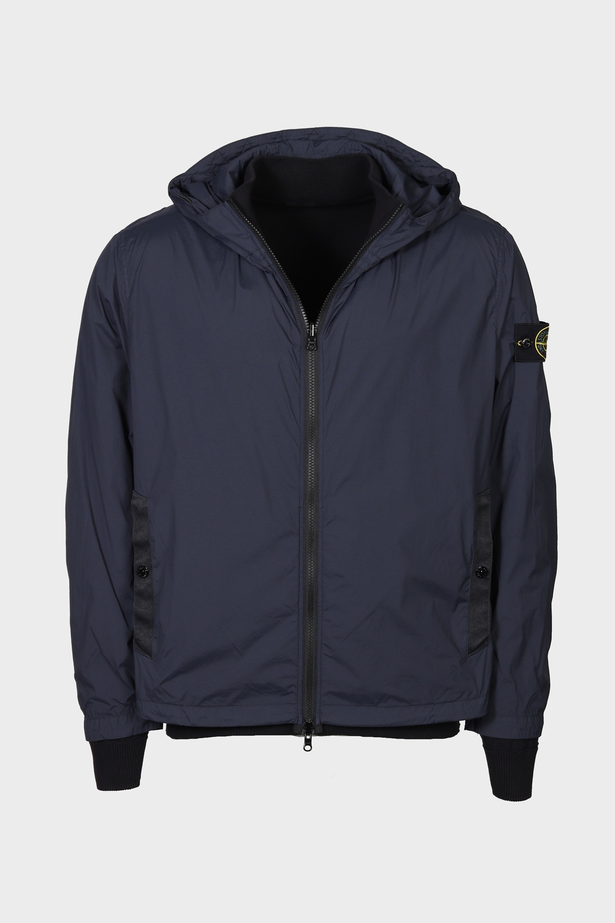 STONE ISLAND Reversible Cotton Knit Nylon Jacket in Black/Navy