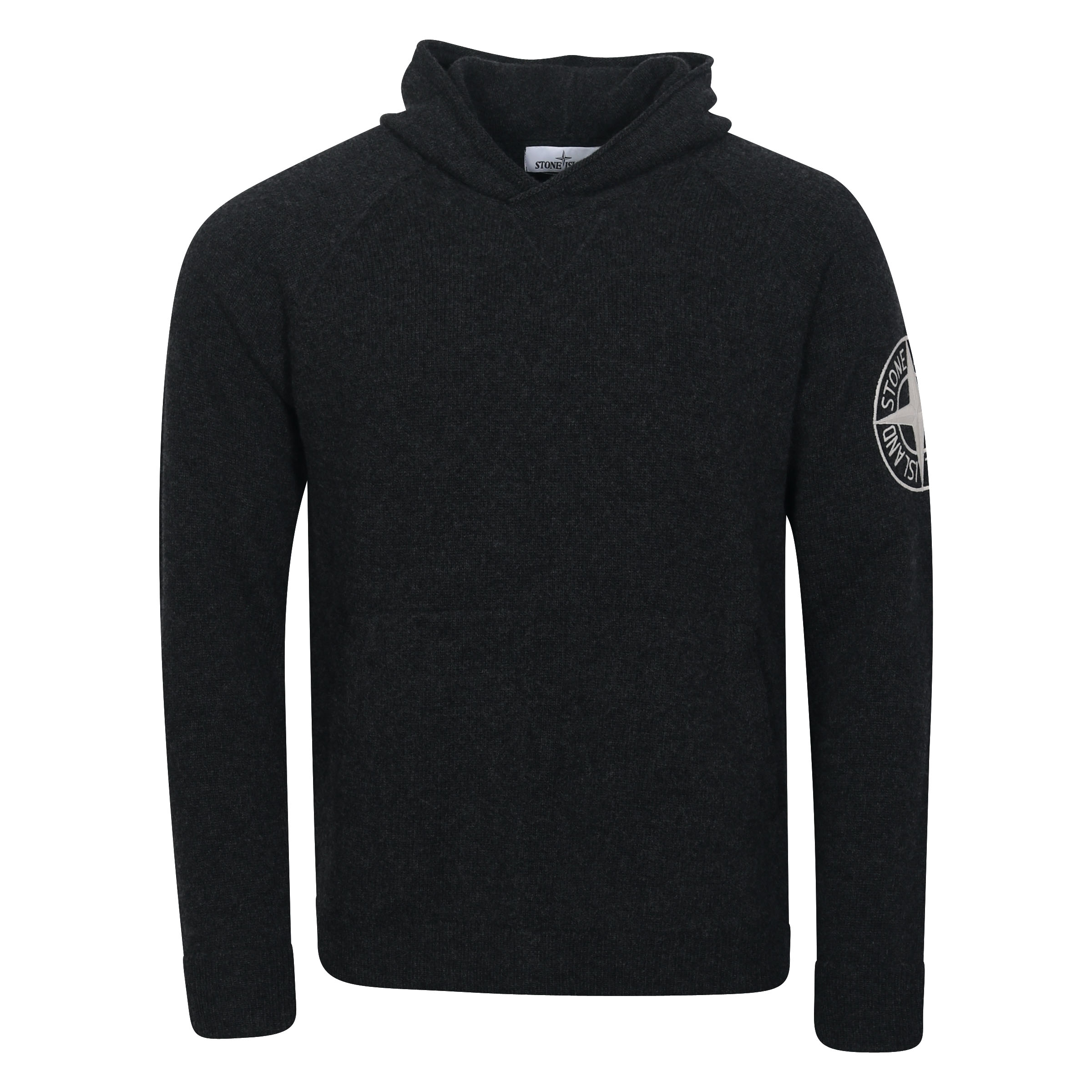 Stone Island Knit Hoodie in Dark Grey Melange