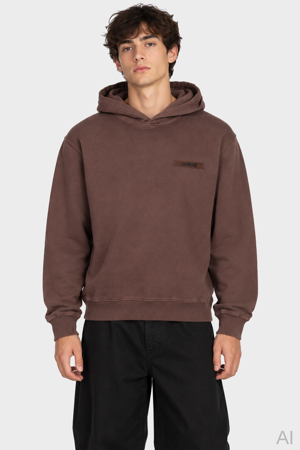 JACQUEMUS Grosgrain Hoodie in Brown