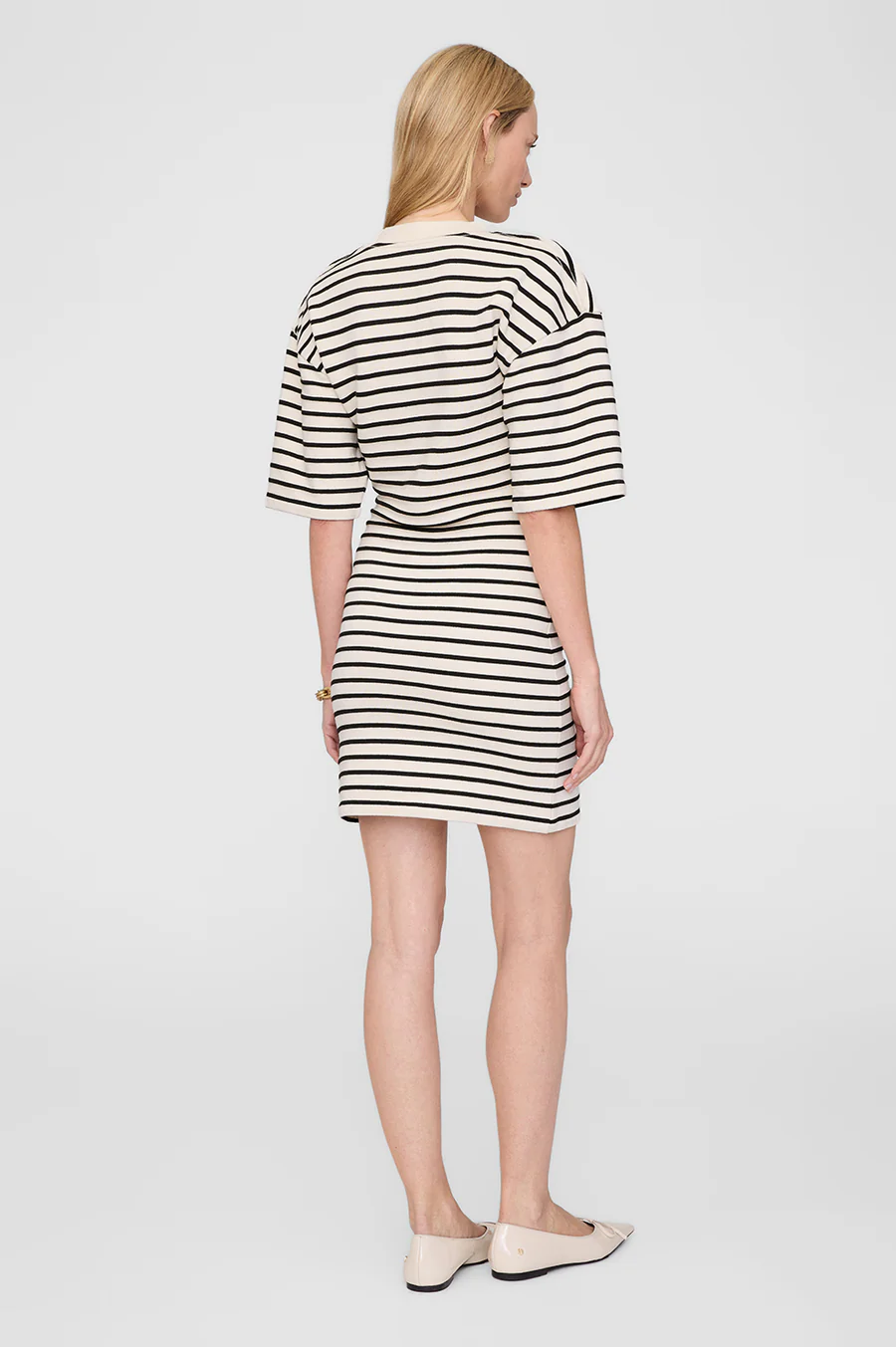 ANINE BING Mona Dress in Black Stripe