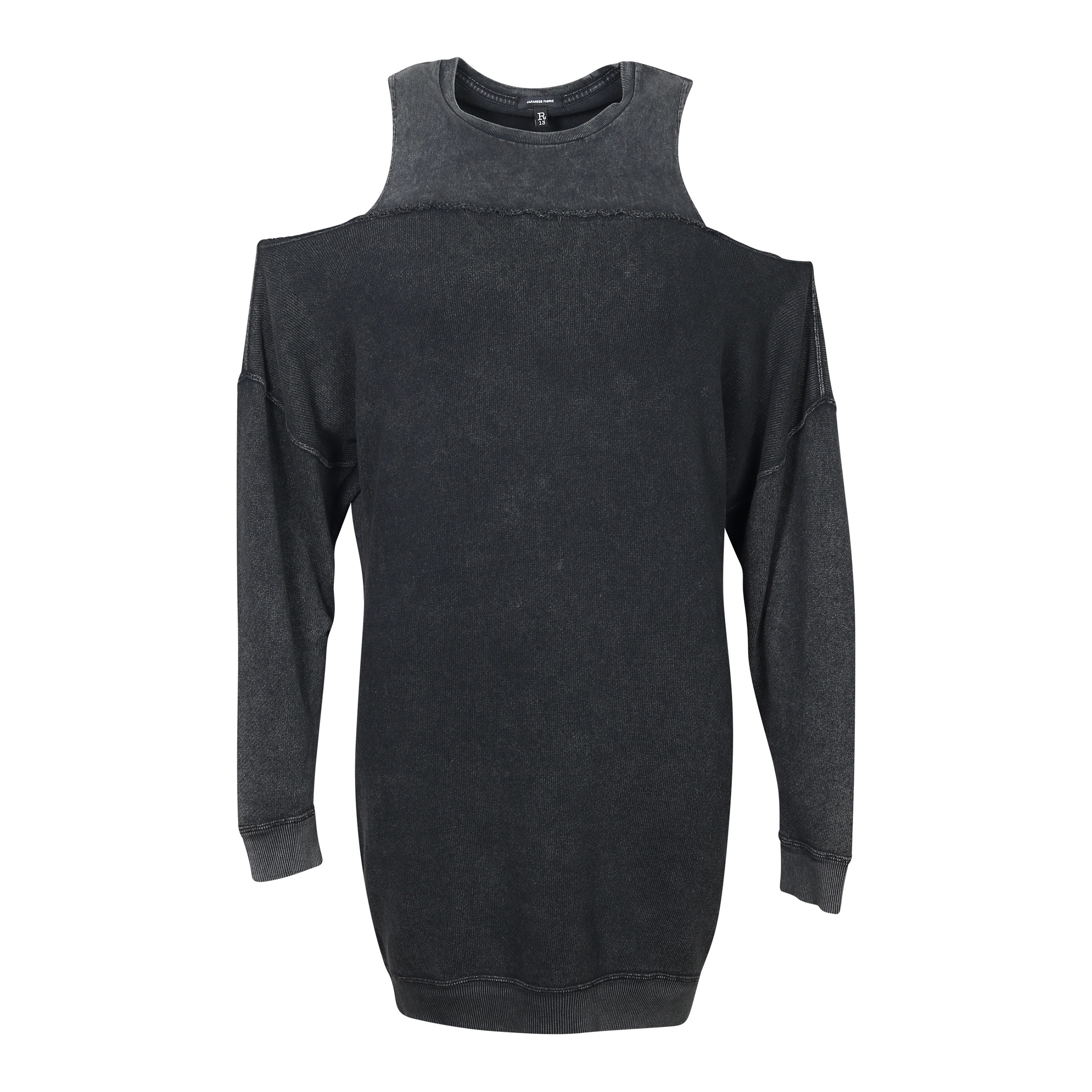 R13 Hybrid Sweatshirt Dress Acid Black