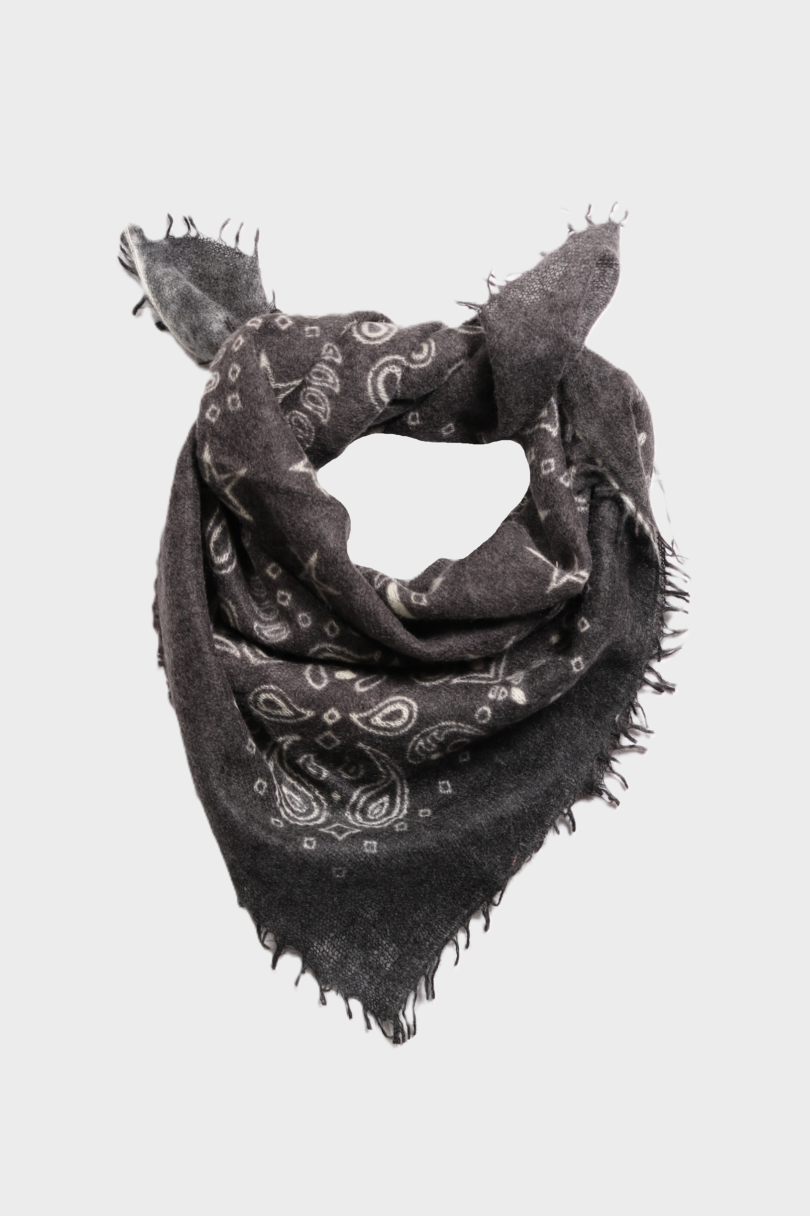 Cashmere Me Small Square Scarf Grey Bandana Print