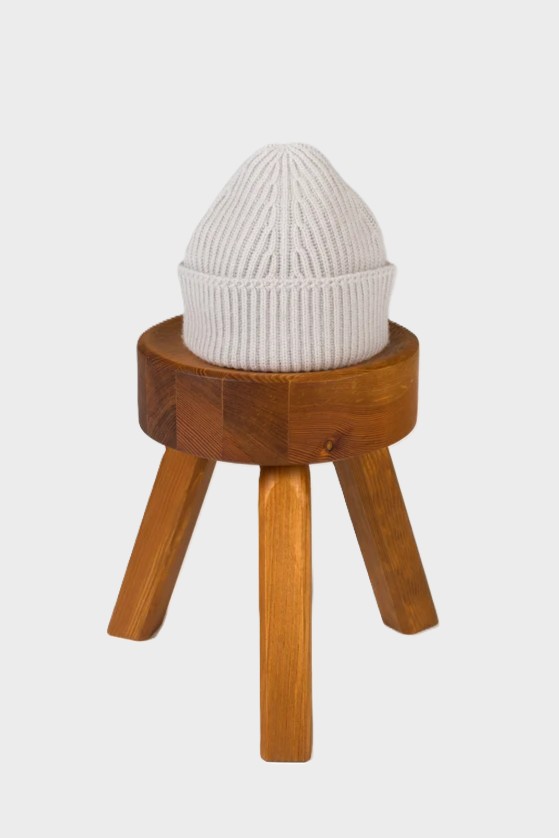 YACAIA Merino/Cashmere Beanie in Light Beige