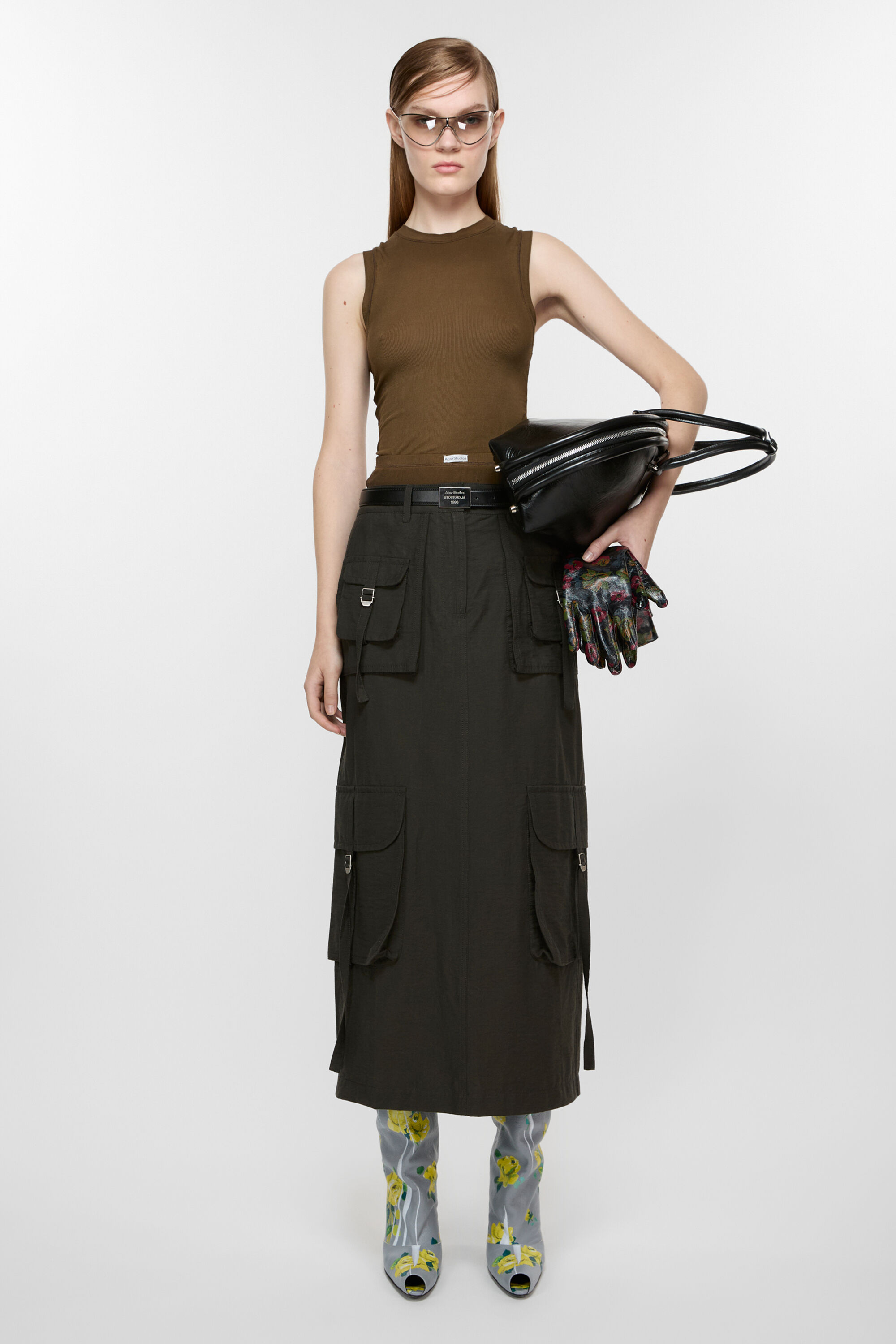 ACNE STUDIOS Cargo Skirt in Dark Grey 38