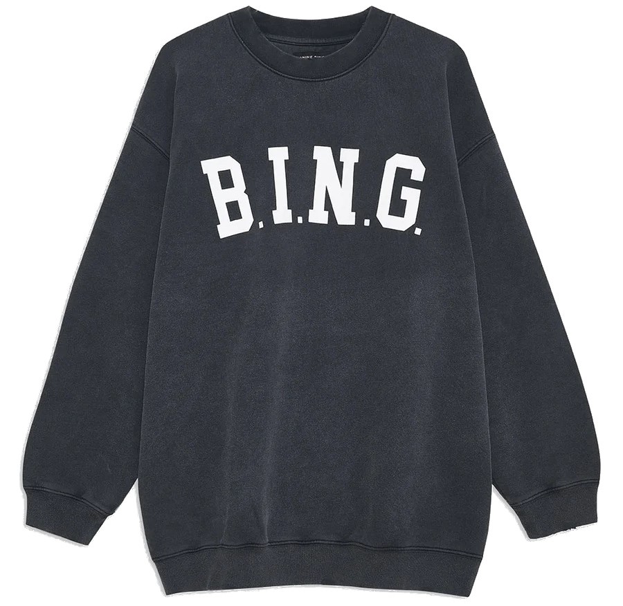 ANINE BING Tyler Bing Sweatshirt in Washed Black