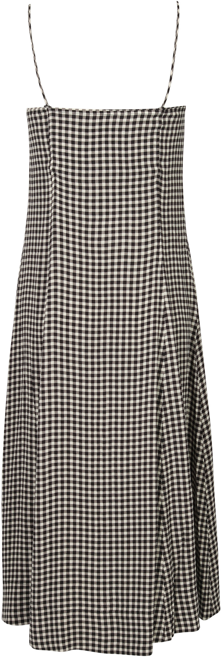 Ganni Check Strap Dress Printed Crepe