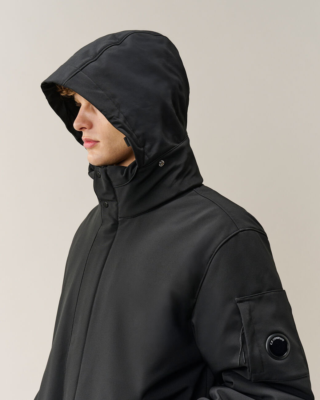 C.P. COMPANY Shell-R Padded Hooded Parka in Black