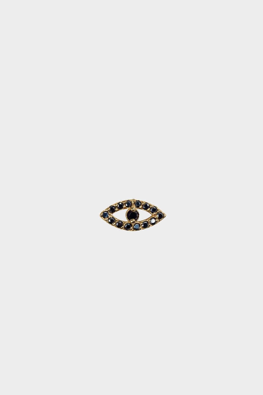 FEIDT PARIS Eye Stud Earring 14K Gold with 13 Grey Sapphires