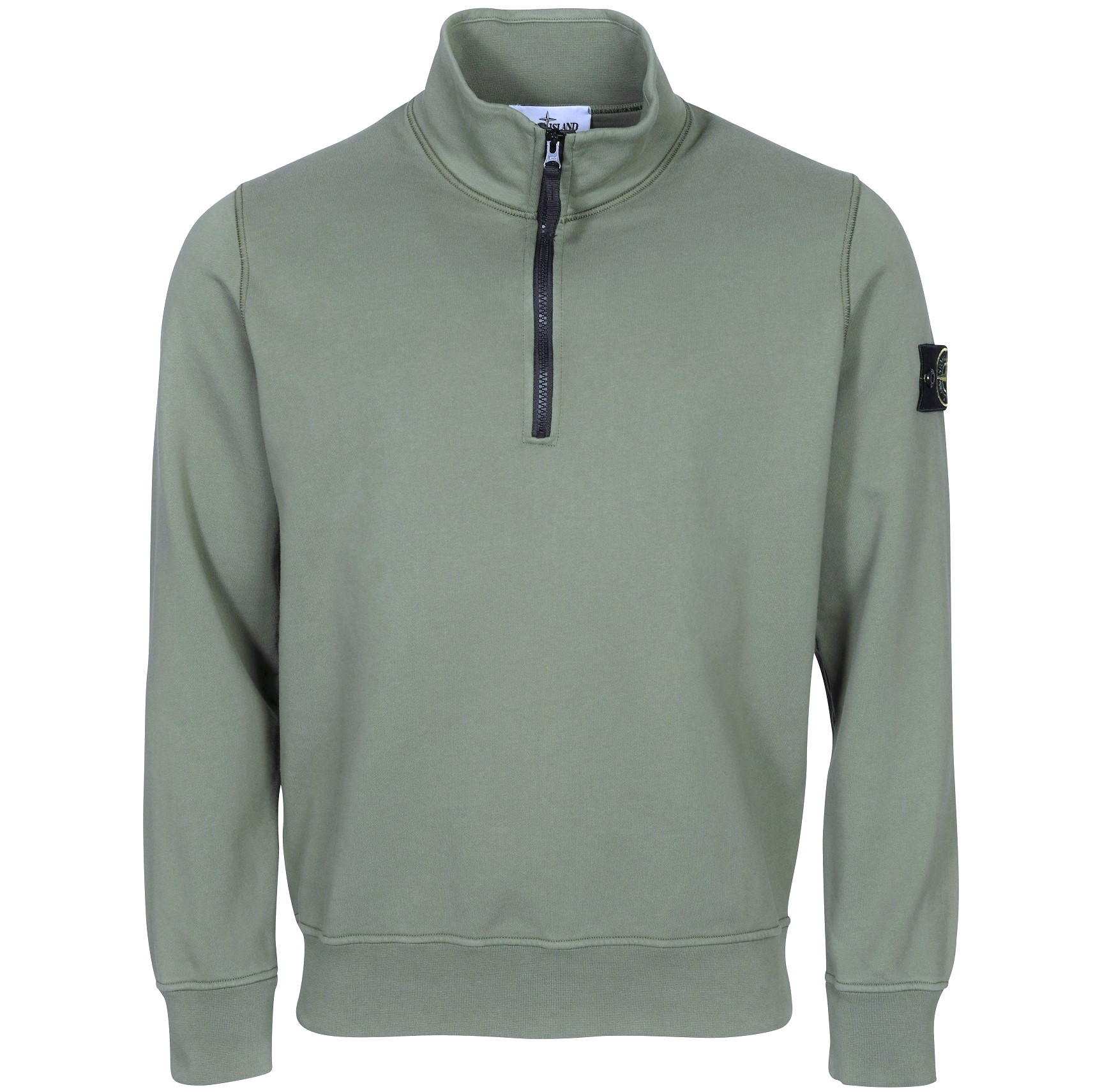 STONE ISLAND Half Zip Sweatshirt in Sage 2XL