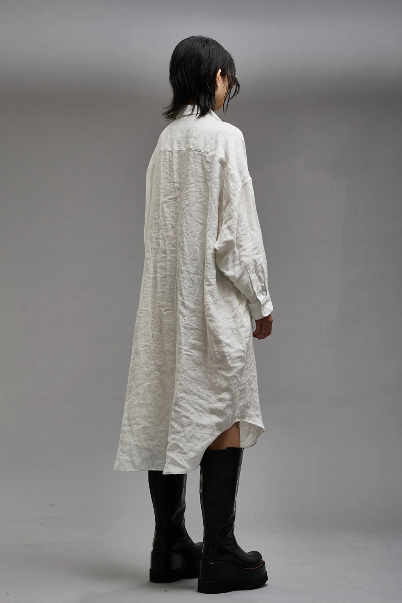 R13 Jumbo Shirt Dress in White