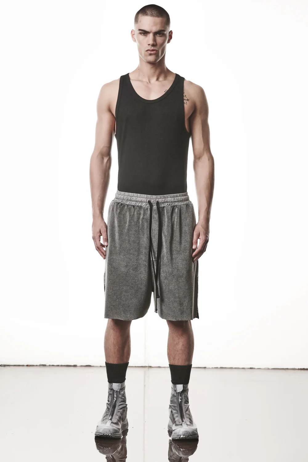 THOM KROM Terry Sweatshorts in Dark Used Grey