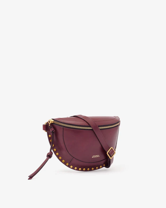 ISABEL MARANT Skano Fannypack in Burgundy Shiny with Studs