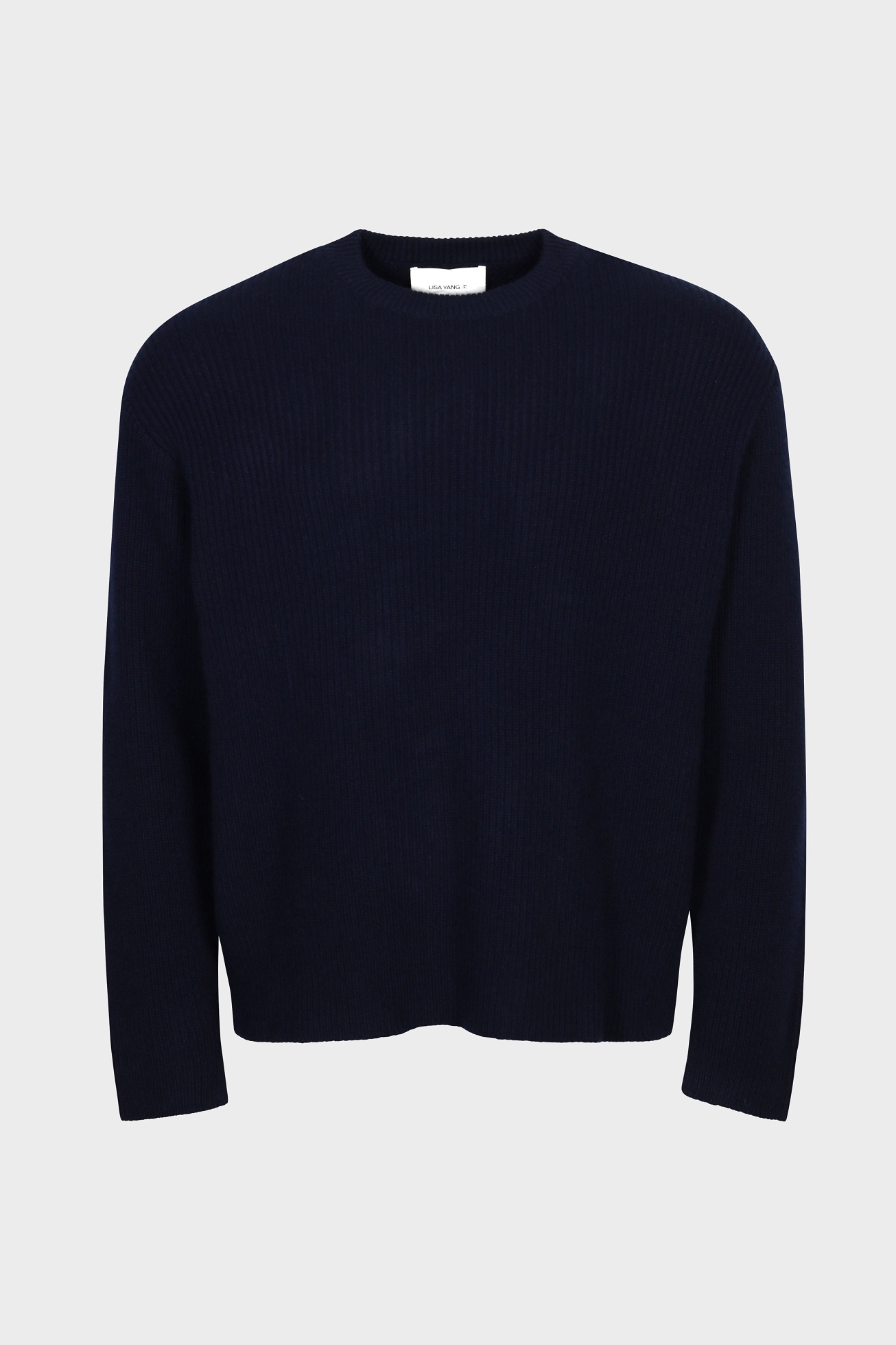 LISA YANG William Cashmere Ribbed Sweater in Navy LISA YANG William Cashmere Ribbed Sweater in Navy