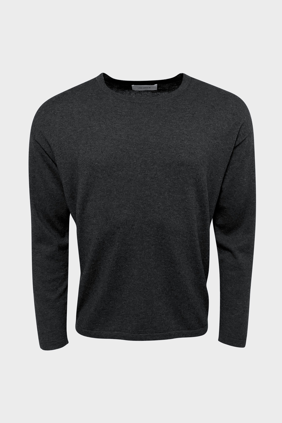 LISA YANG Theodore Cotton/Cashmere Sweater in Dark Grey