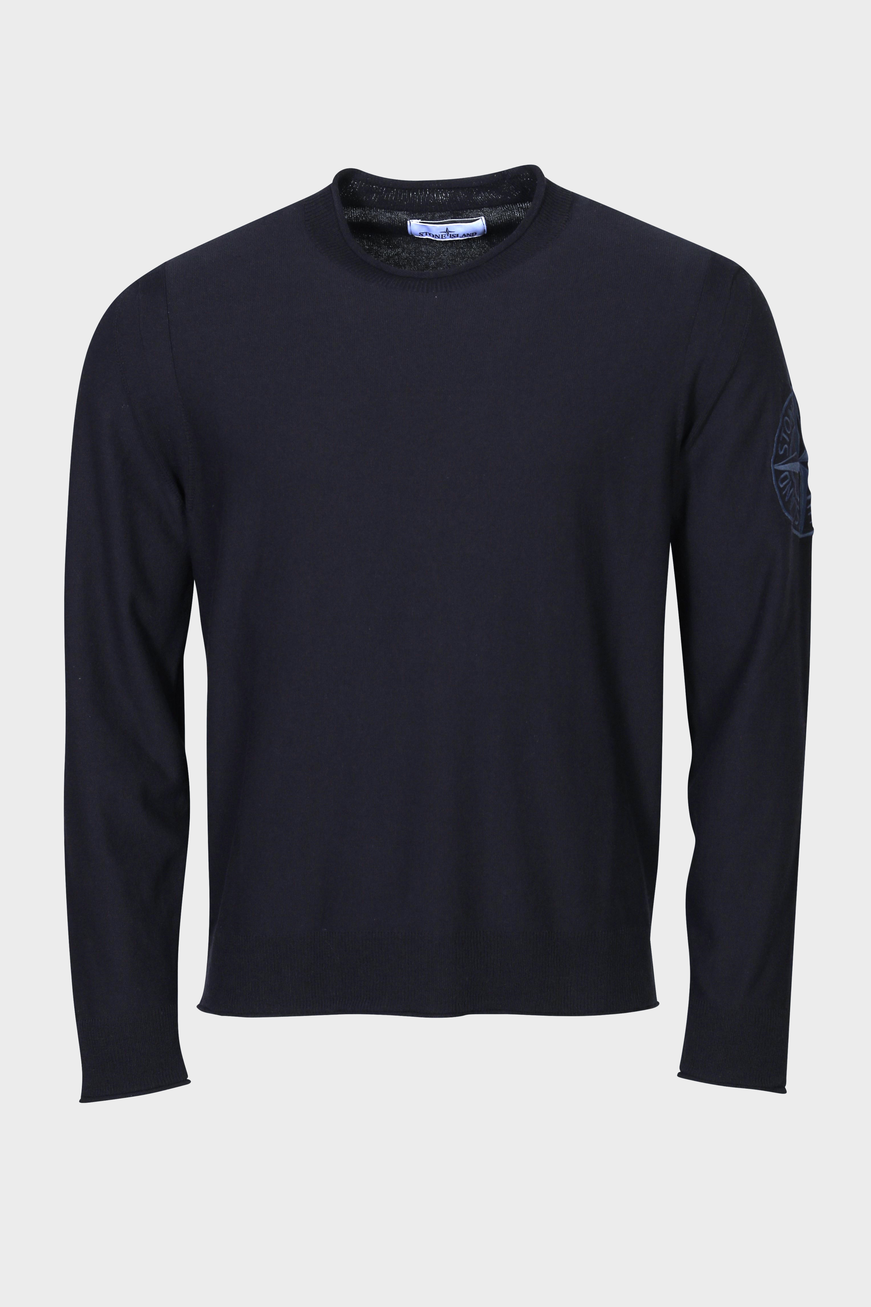 STONE ISLAND Cotton Knit Pullover in Navy