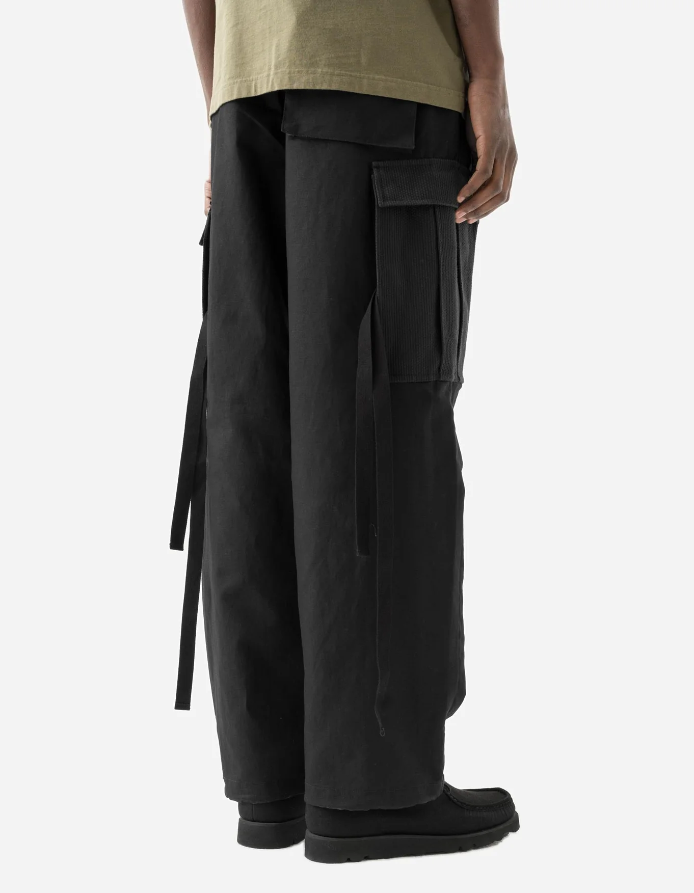 MAHARISHI 7110 Hemp Utility Cargo Track Pants in Black