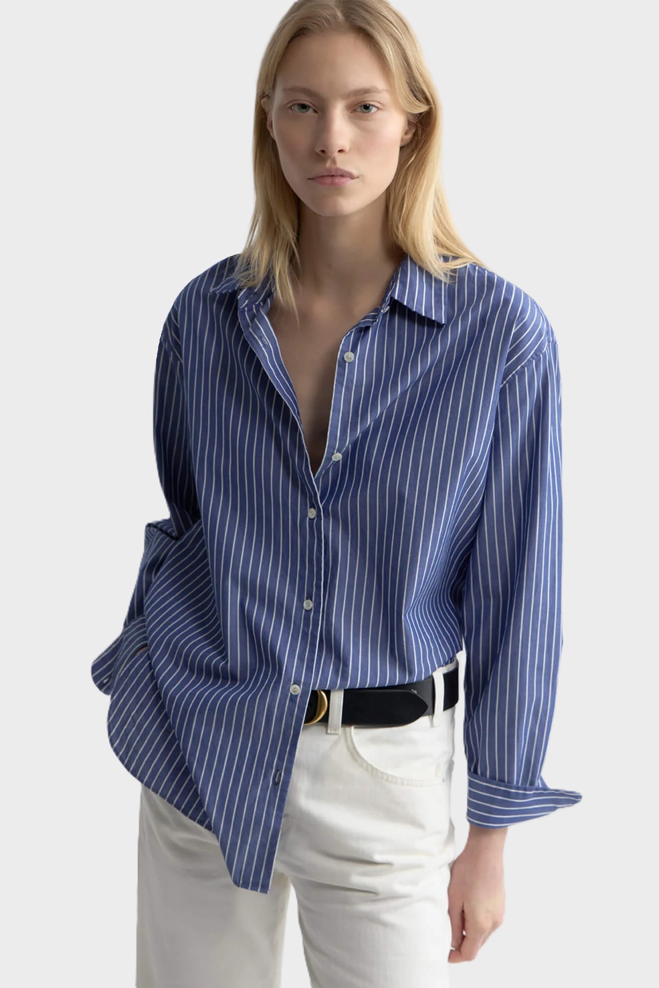 NILI LOTAN Striped Yorke Shirt Blue L