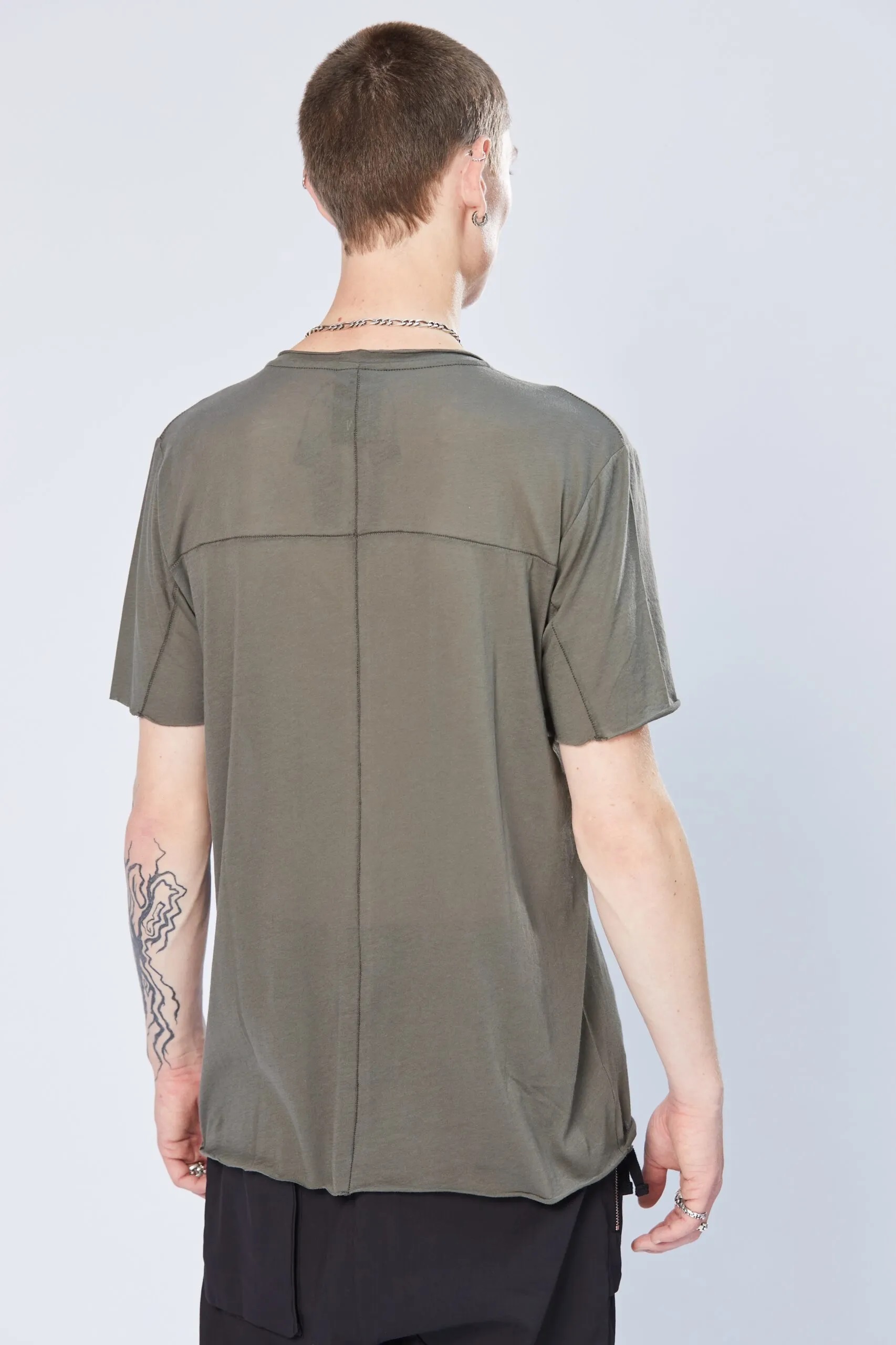 THOM KROM V-Neck T-Shirt in Ivy Green M