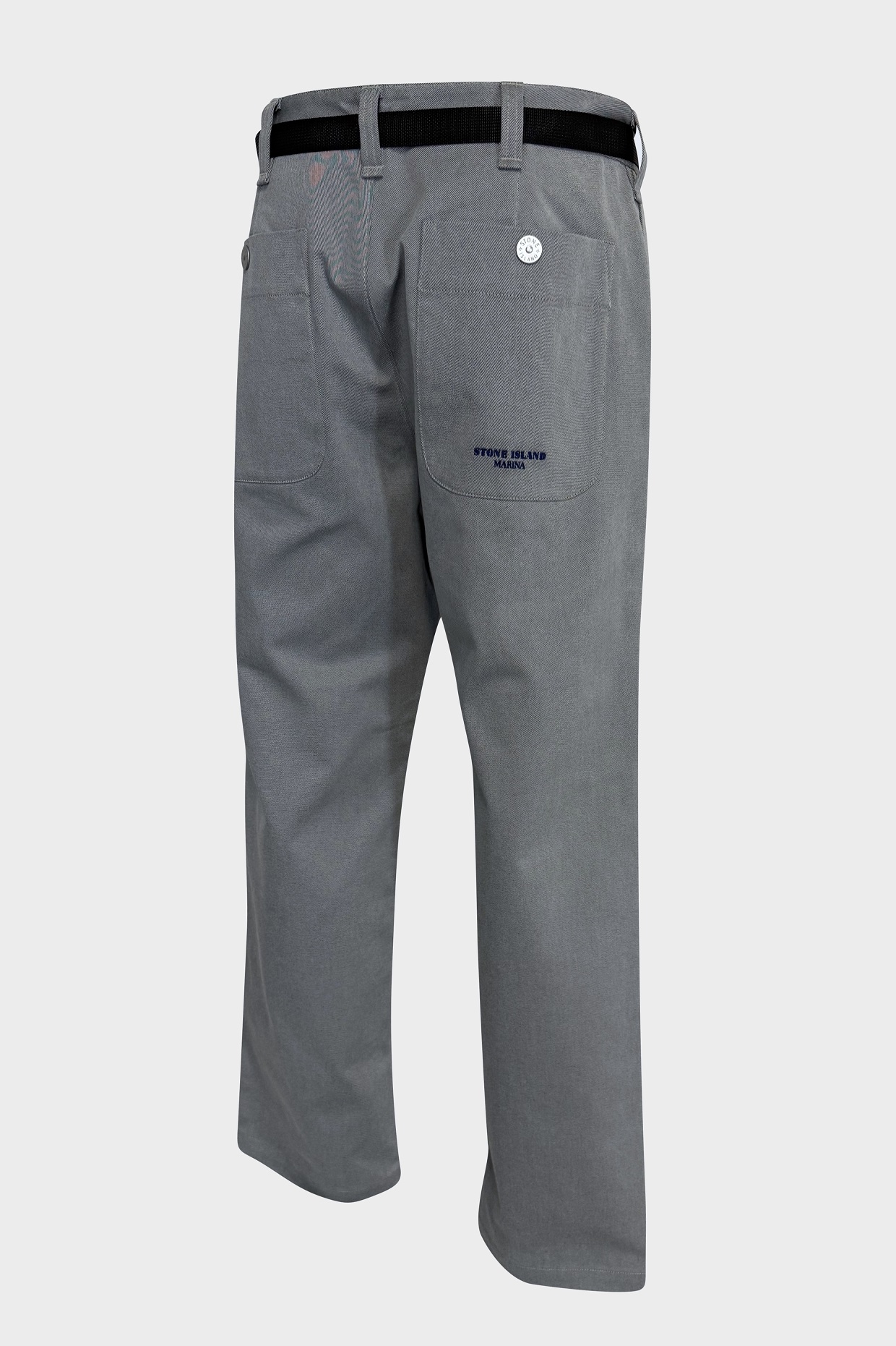 STONE ISLAND MARINA Belted Pant in Silver Blue