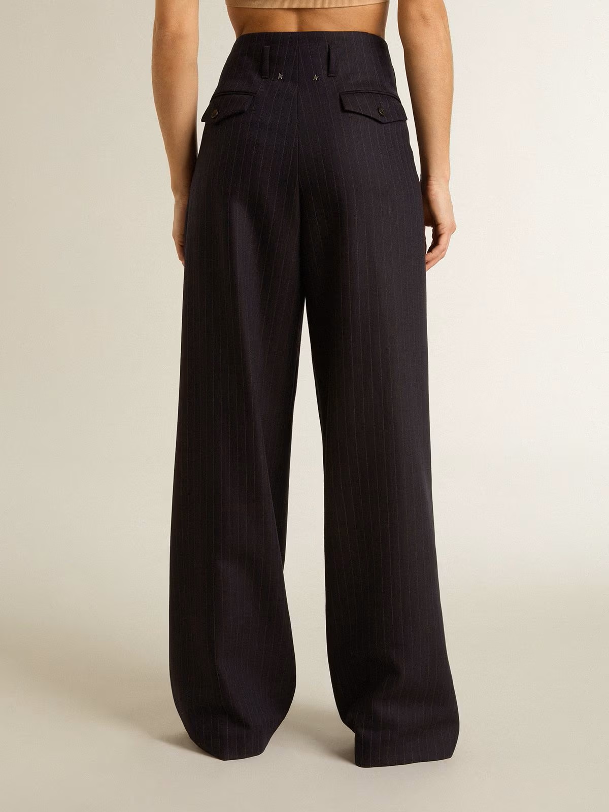 GOLDEN GOOSE Sartorial Pleated Flavia Pant Pinstripe