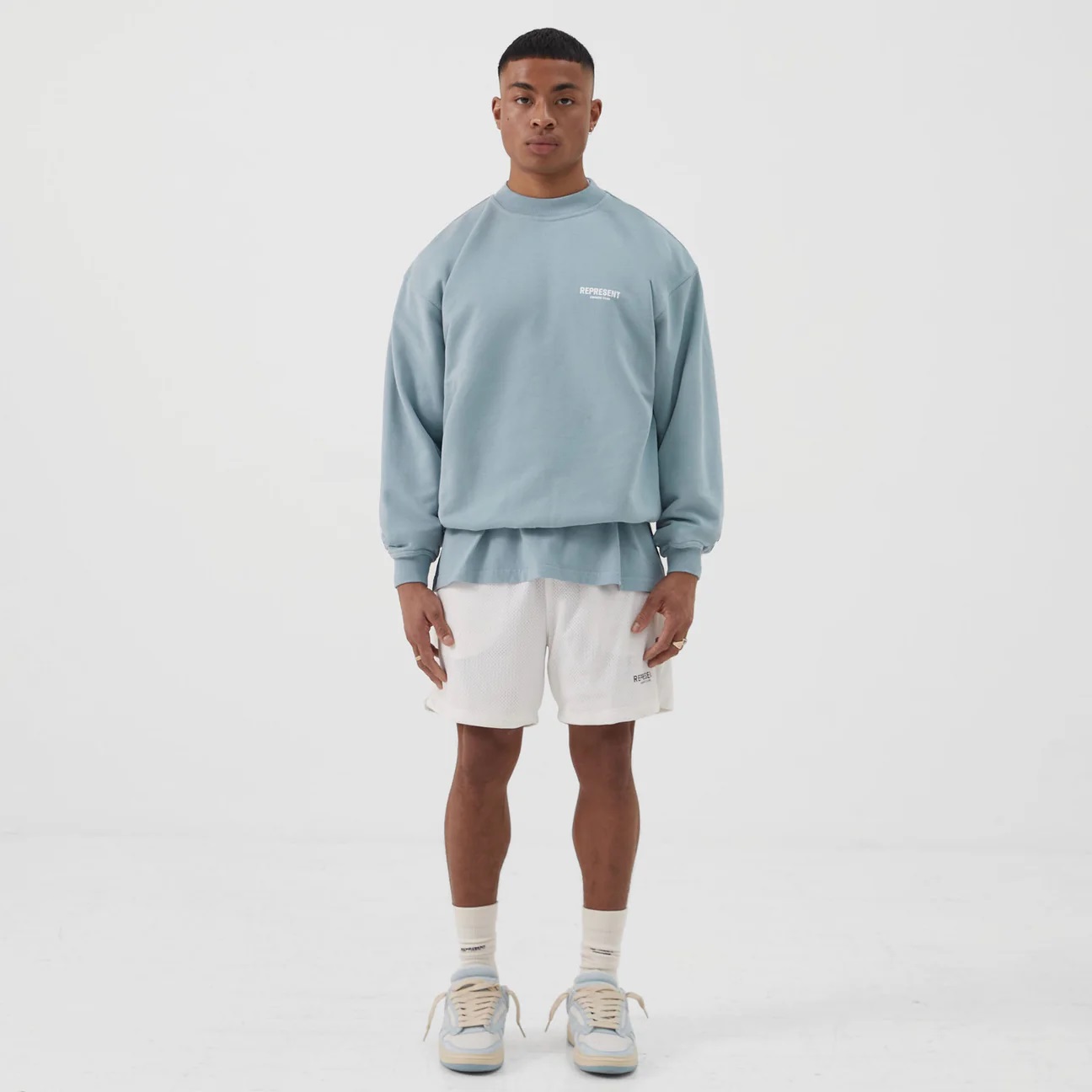 REPRESENT Owners Club Sweater in Powder Blue XXL