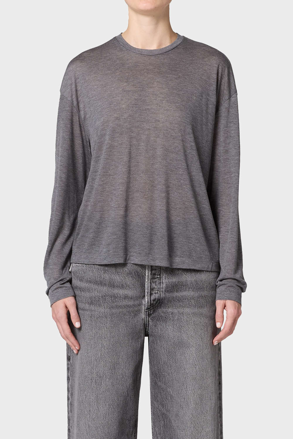 AGOLDE Sasha Tencel Tee in Heathergrey