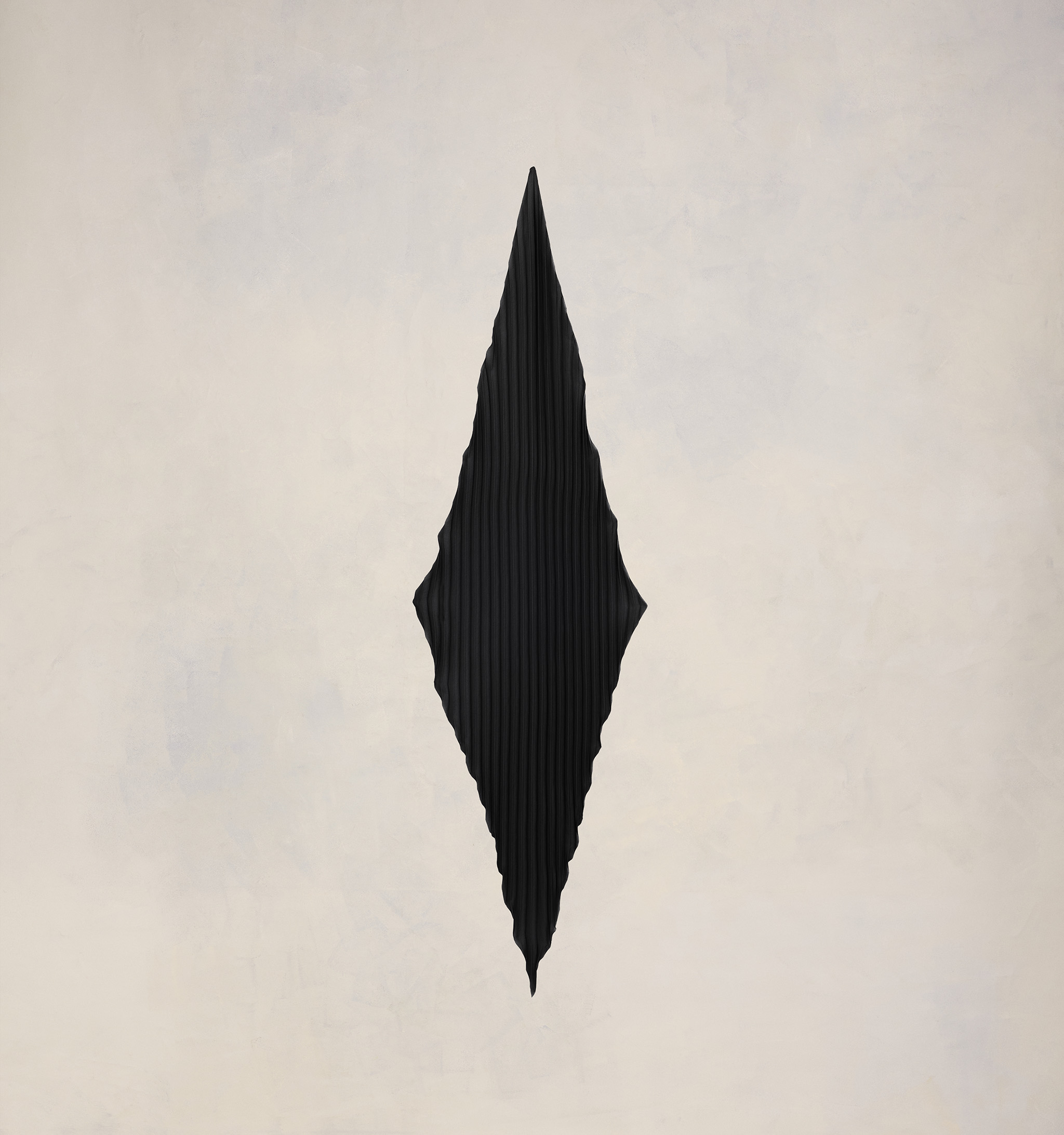 AMI PARIS Pleated Diamond Shaped Scarf in Black