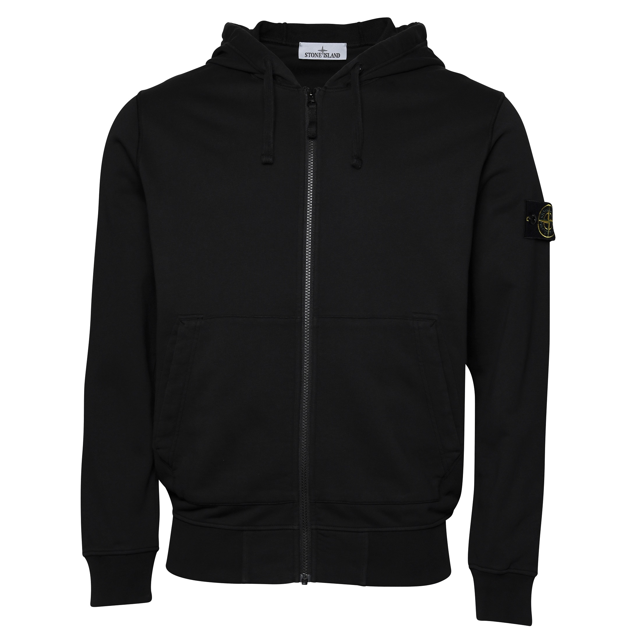 Stone Island Hooded Zip Sweatjacket in Black XL