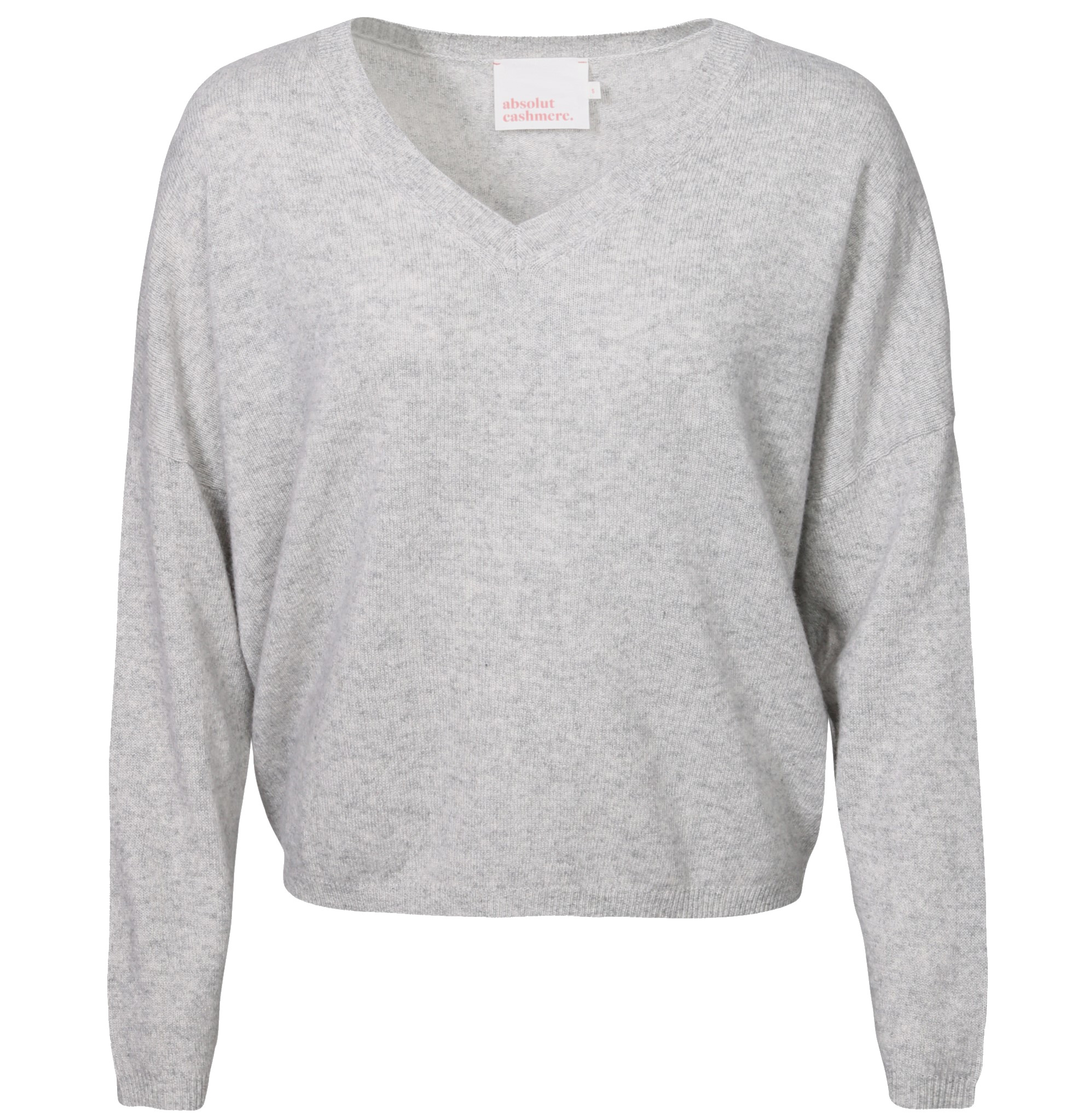 ABSOLUT CASHMERE V-Neck Sweater Alicia in Grey Melange