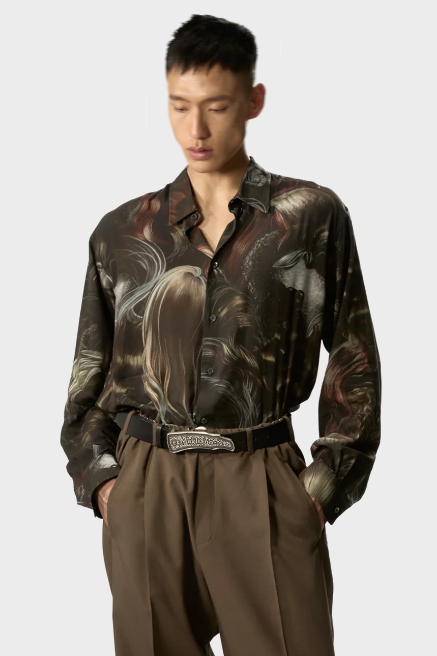 MAGLIANO Viscose Shirt in Brown Mix