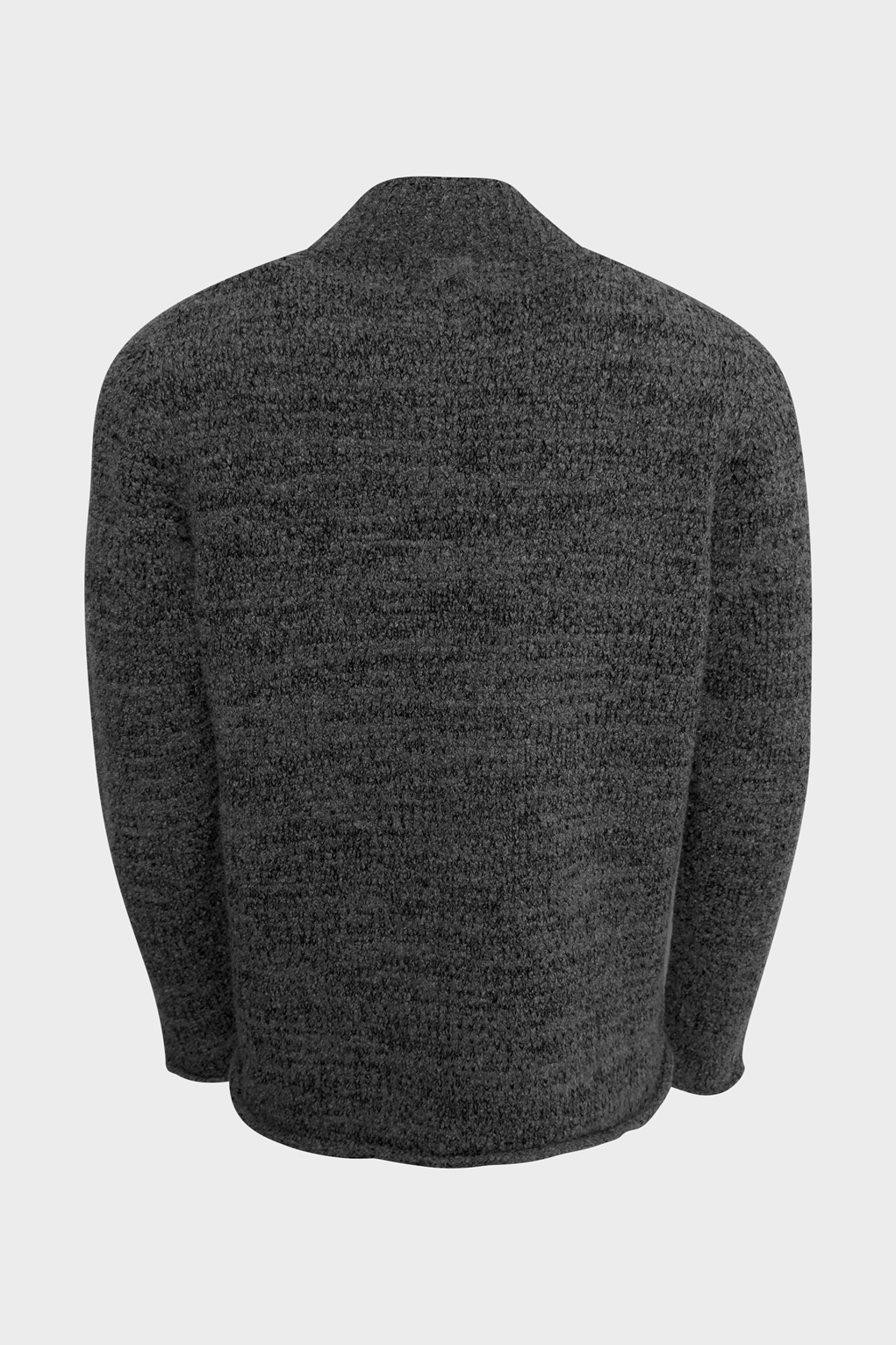 HANNES ROETHER Heavy Knit Cardigan in Grey/Black