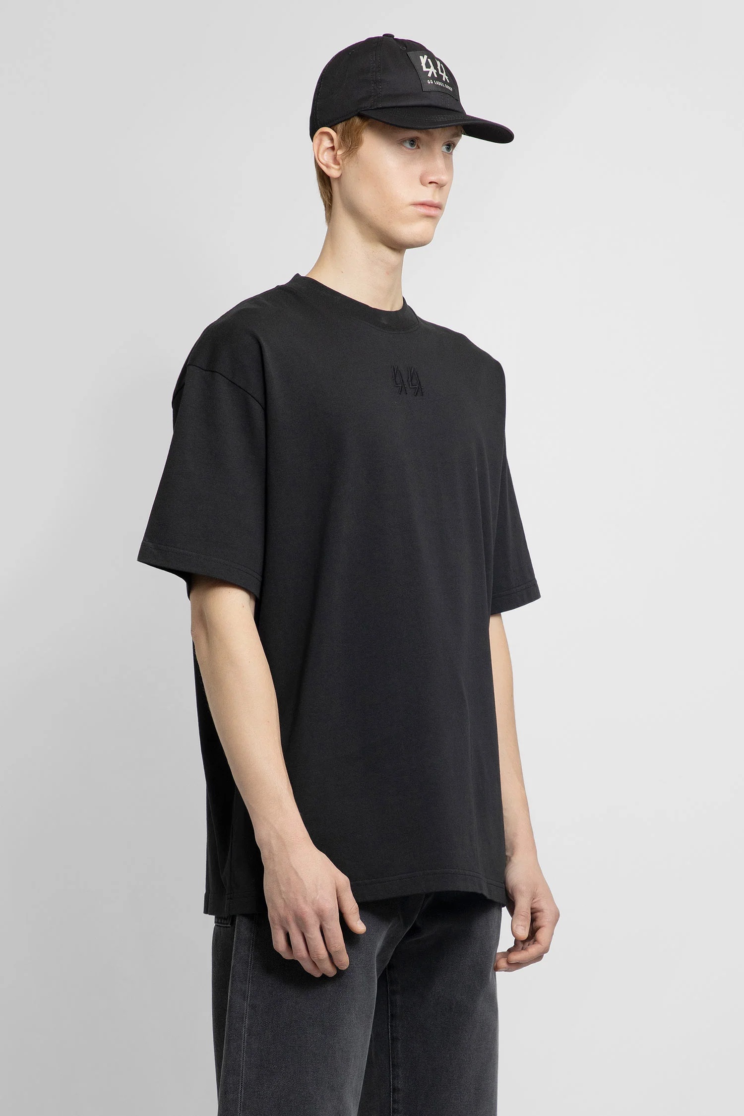 44 LABEL GROUP Flare T-Shirt in Black/Fire Print