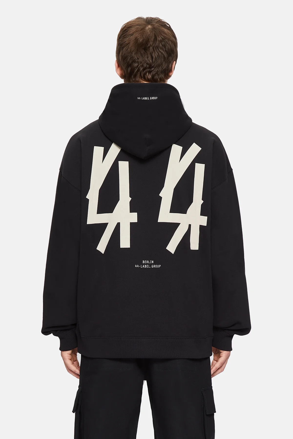44 LABEL GROUP New Classic Hoodie in Black/Dirty White S
