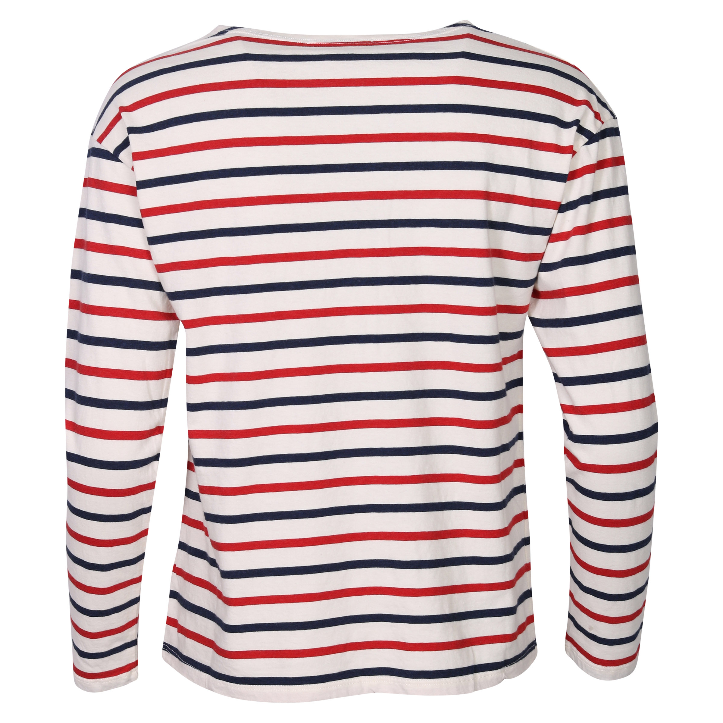 Nili Lotan Striped Arlette Longsleeve Ecru/Navy/Red M