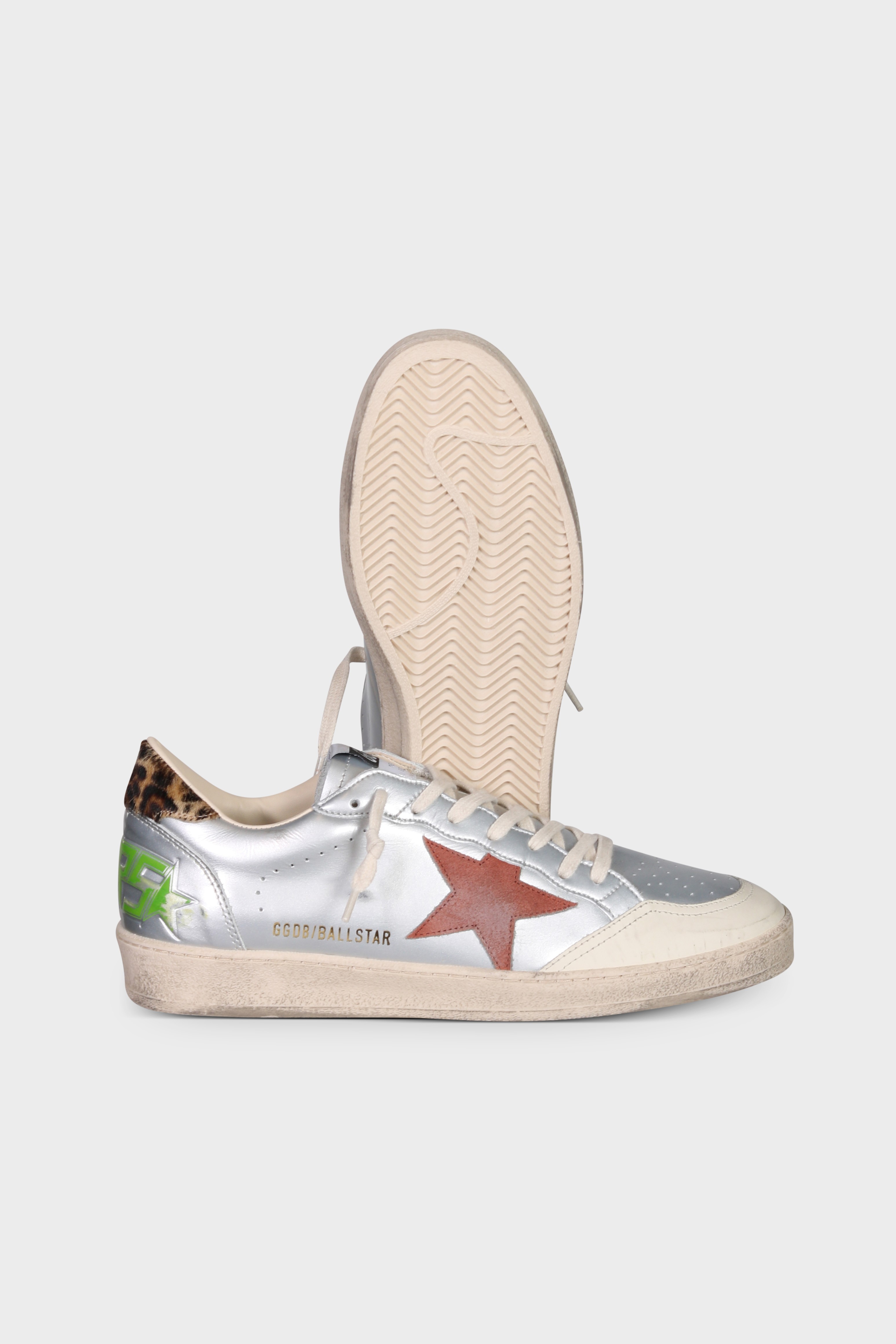 GOLDEN GOOSE Ballstar Silver/Horsy Heel
