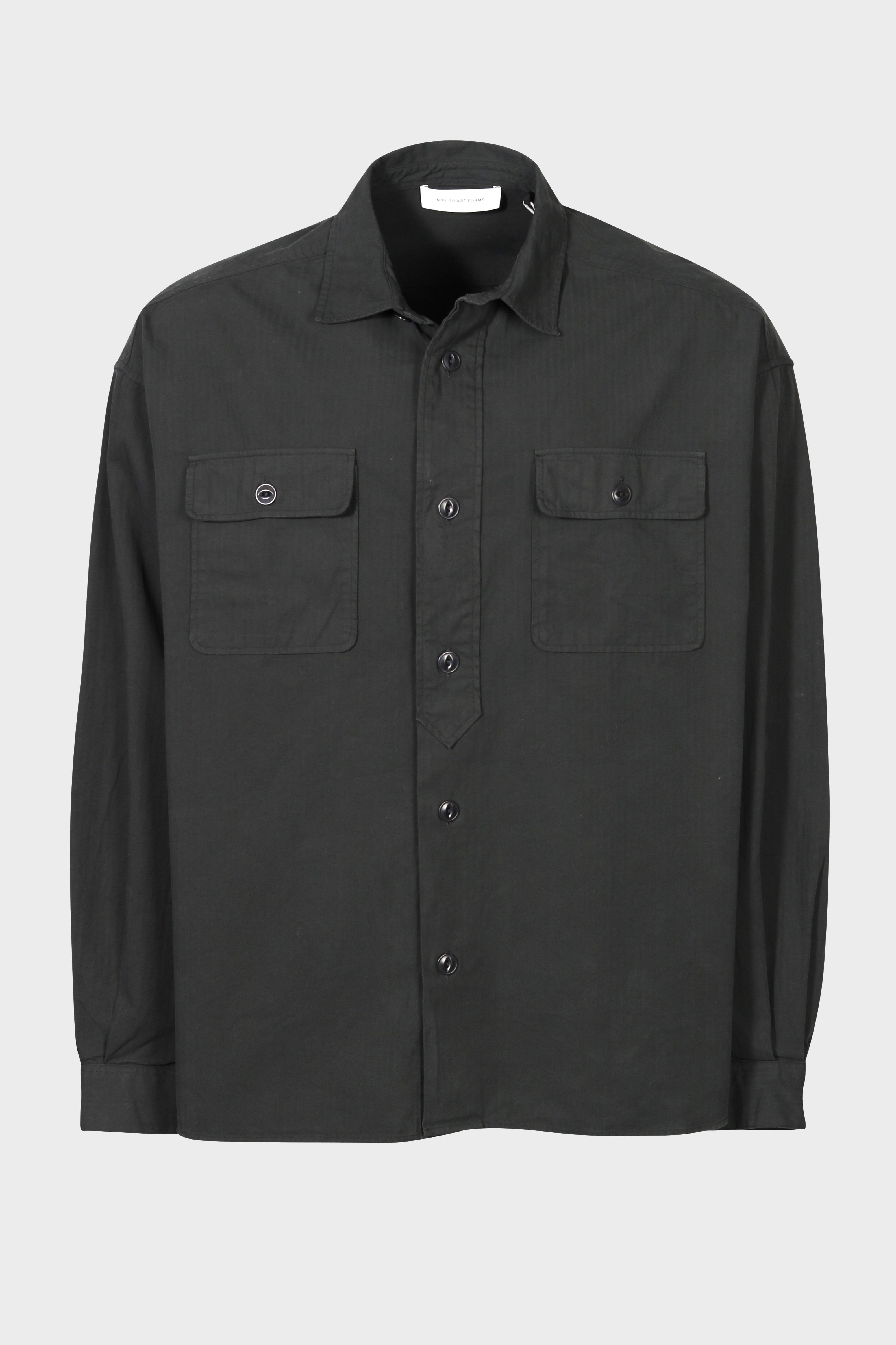 APPLIED ART FORMS Cotton Woven Overshirt in Charcoal M/L